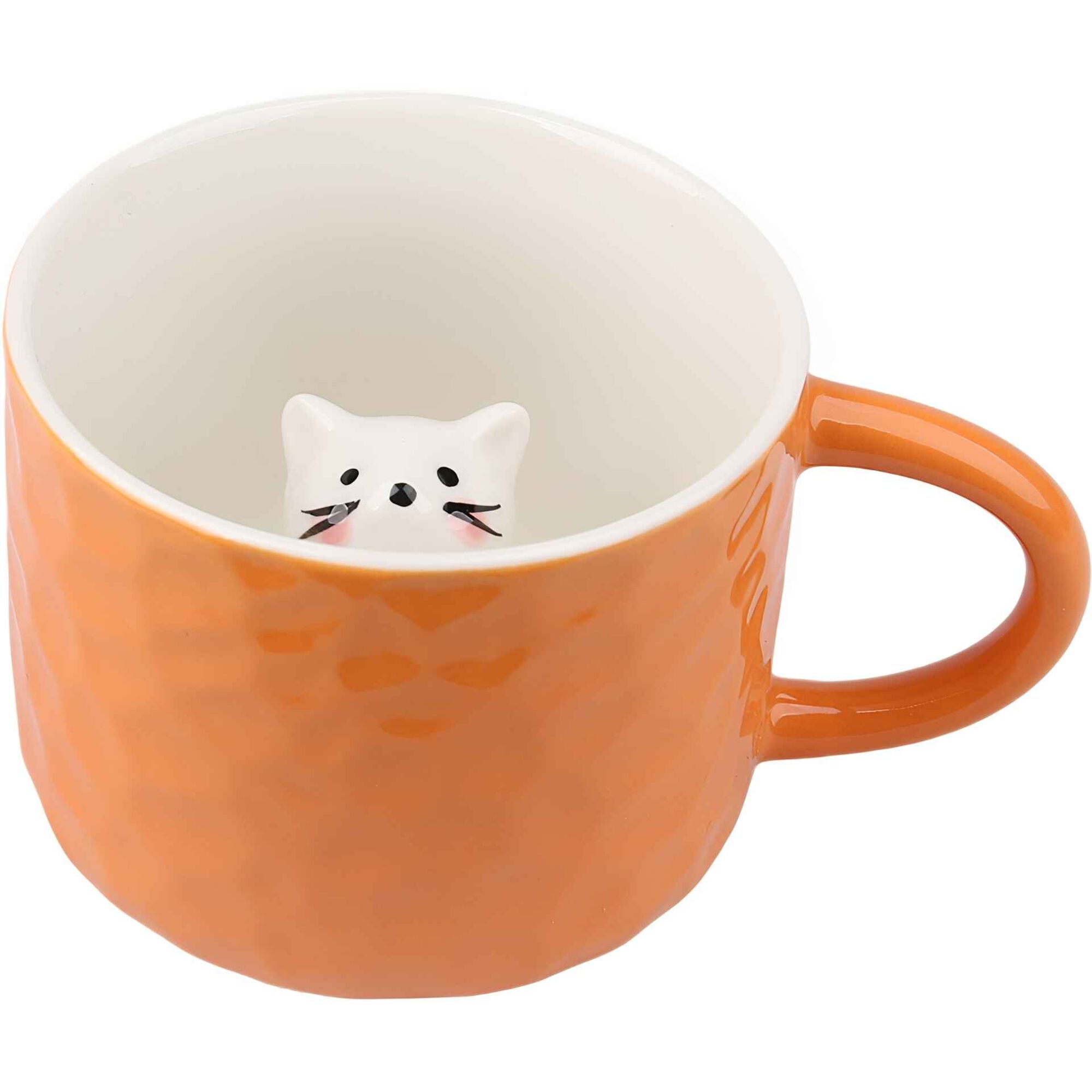 Caneca 320ml Gato no Interior Laranja Kasa