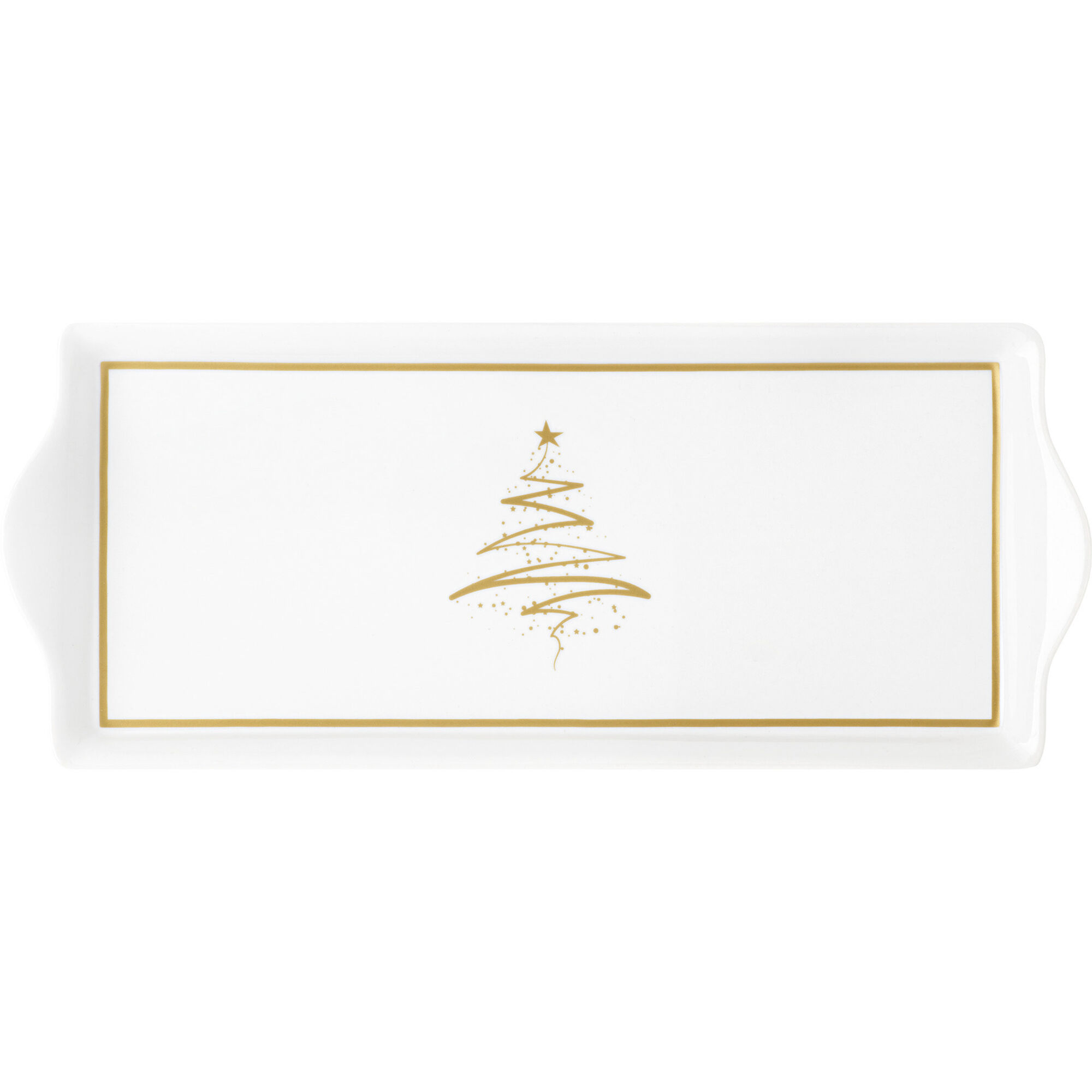 Travessa Retangular 33x14cm Tree Dourado