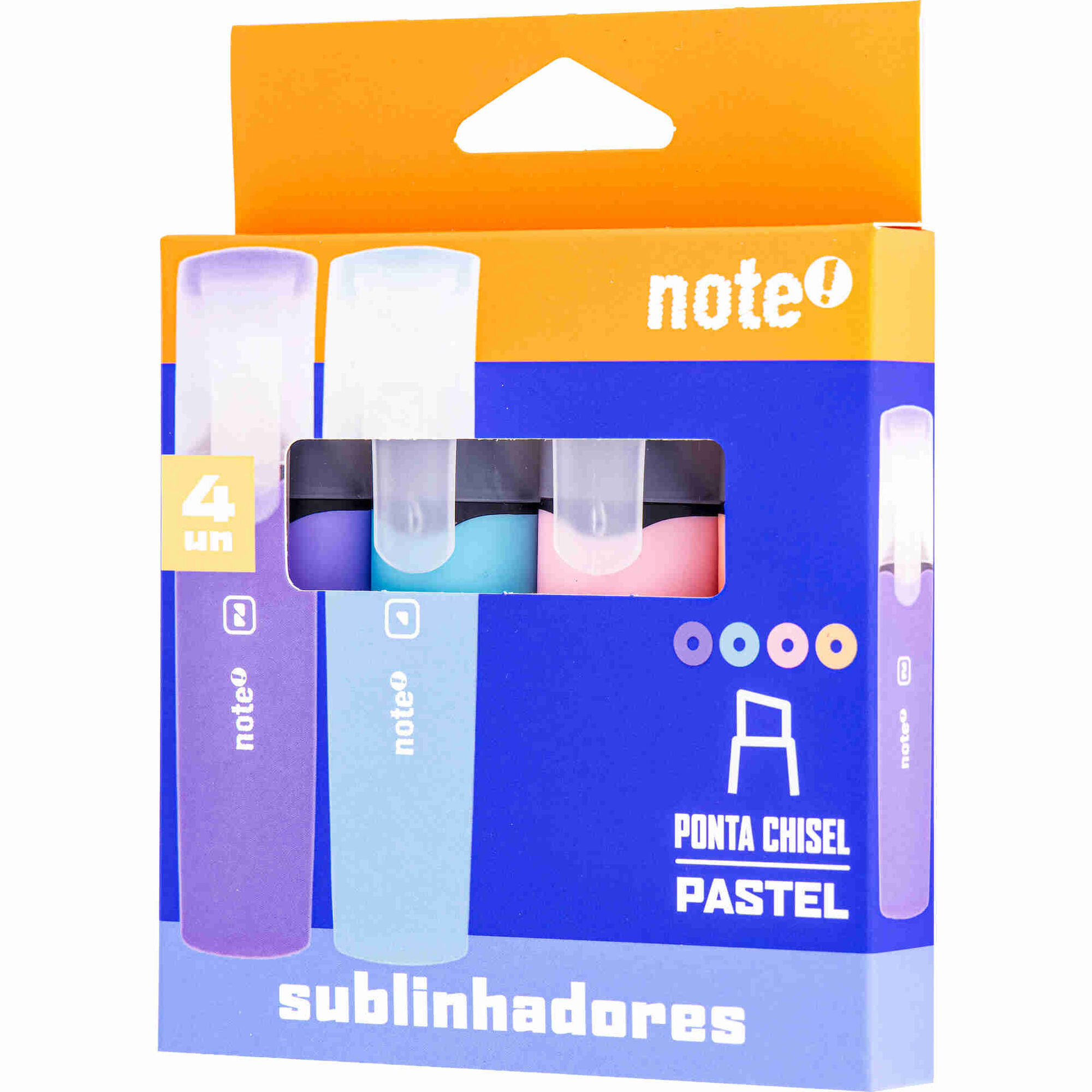 Conjunto 4 Sublinhadores Pastel Note!