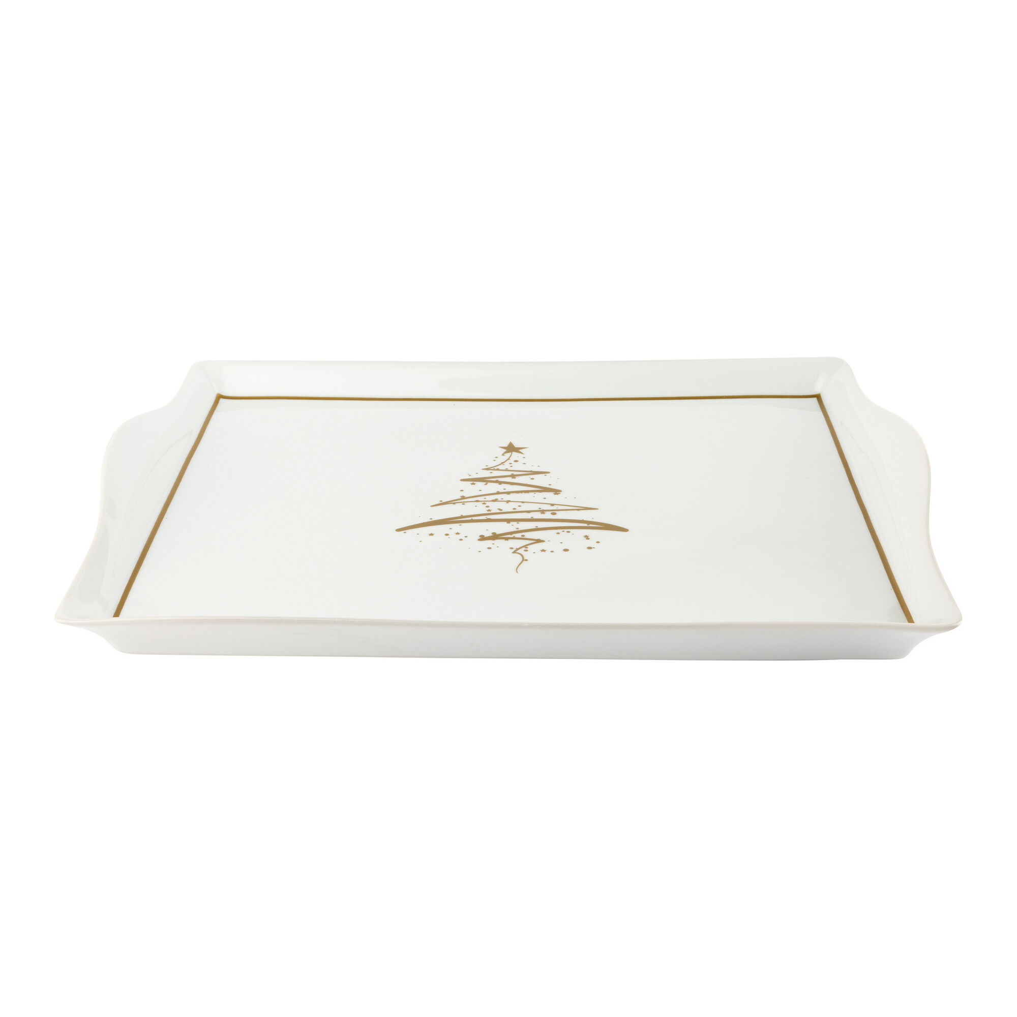 Travessa Retangular 40x28cm Tree Dourado