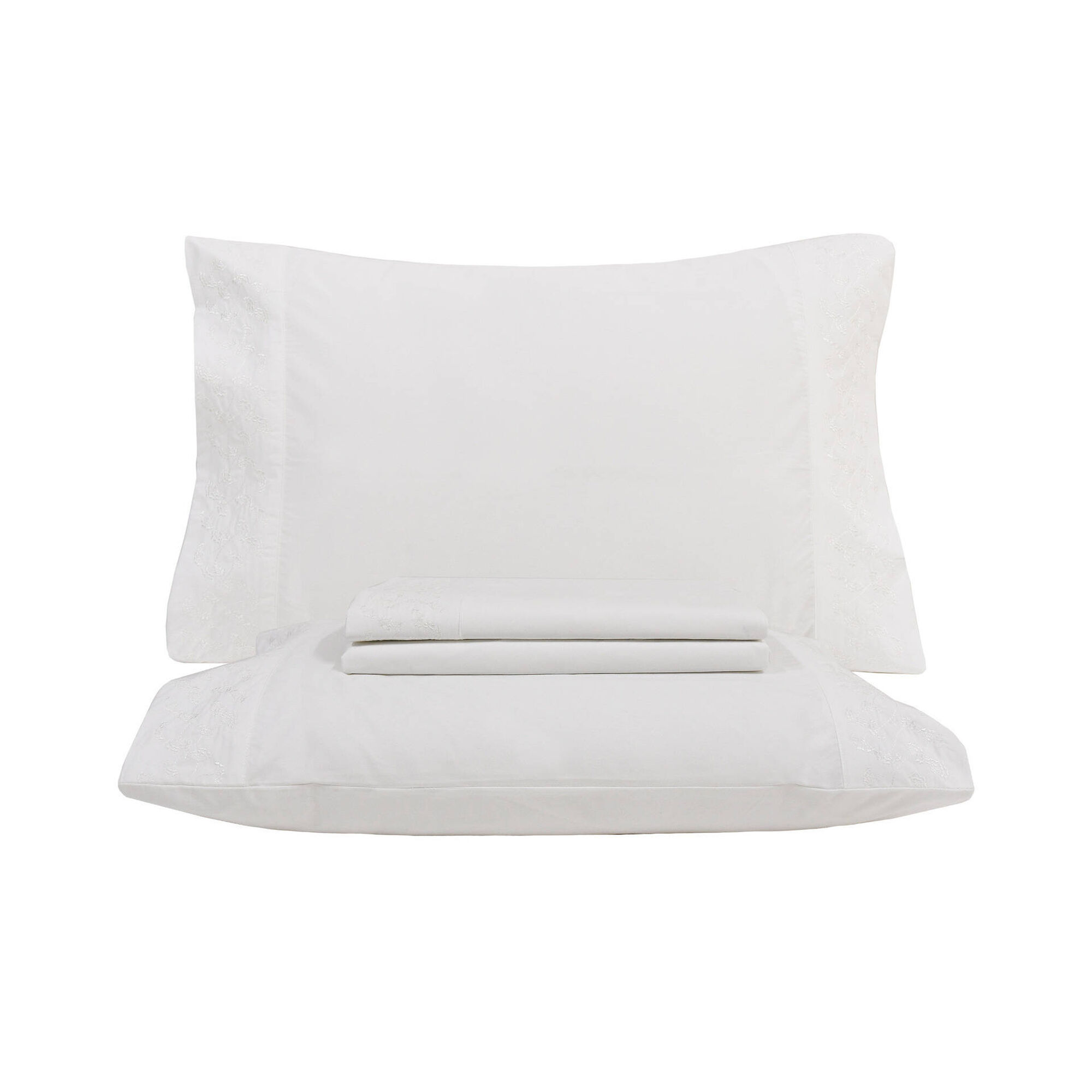 Conjunto Lençóis Percal 260x300cm Branco Lyra