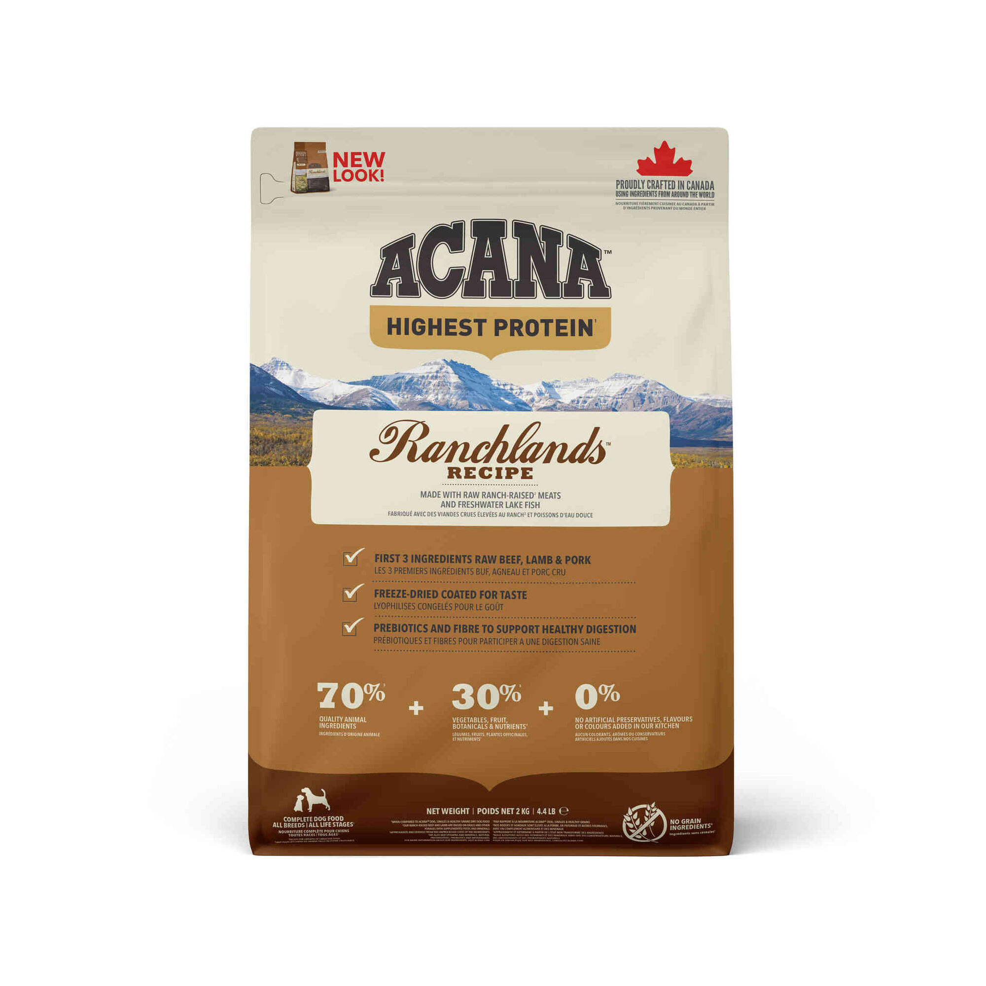 Ra&ccedil;&atilde;o para C&atilde;o Highest Protein Ranchlands Recipe Acana