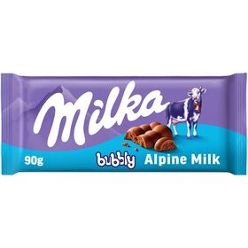 Tablete de Chocolate de Leite Bubbly Milka