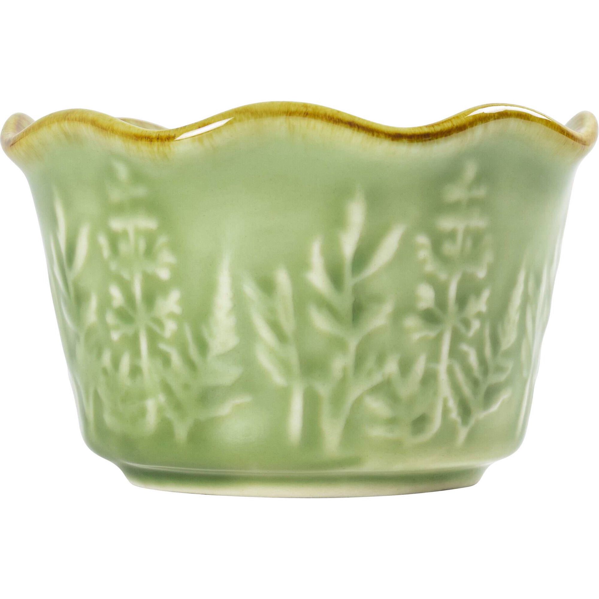 Ramequim Verde Claro Folhas Kasa