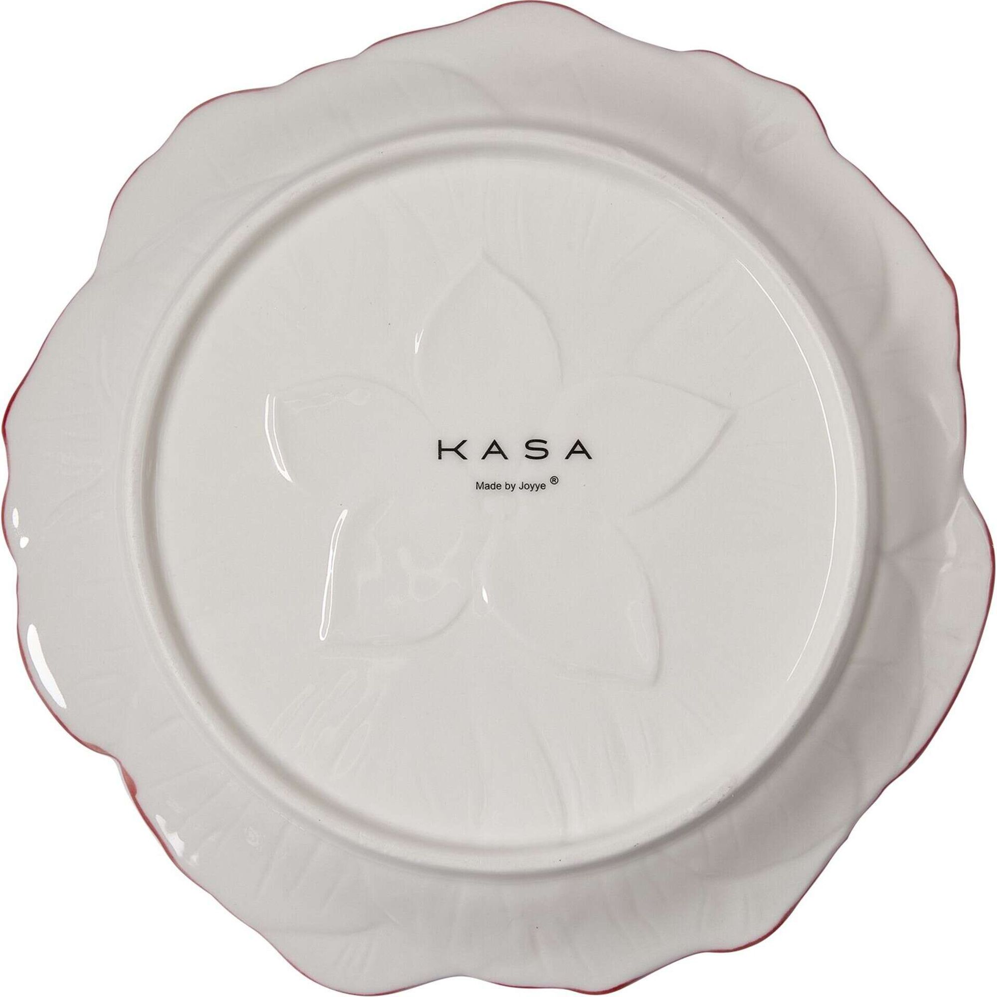 Prato Flor Vermelho com Centro Azul Kasa