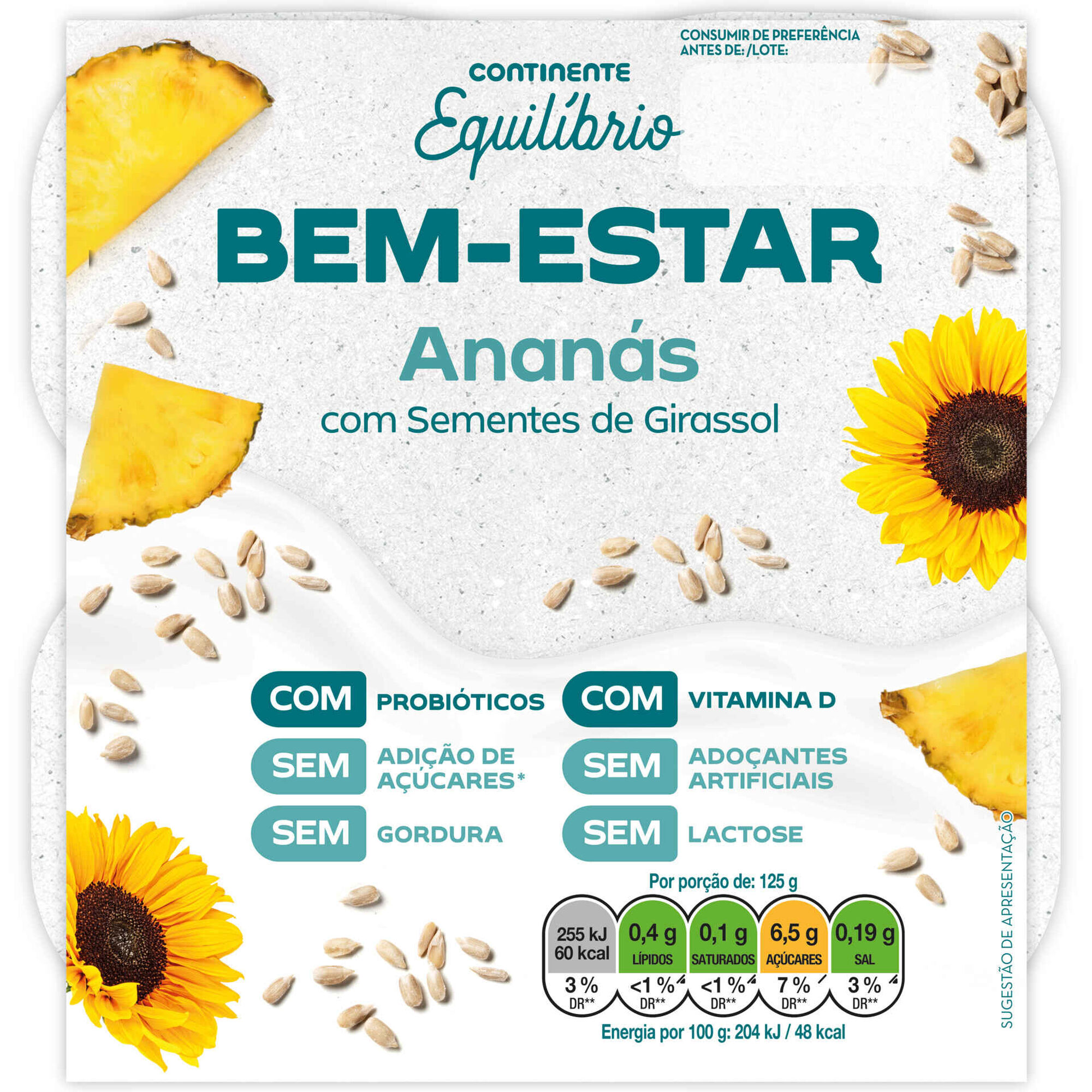 Bem-Estar Anan&aacute;s com Sementes de Girassol Continente Equil&iacute;brio