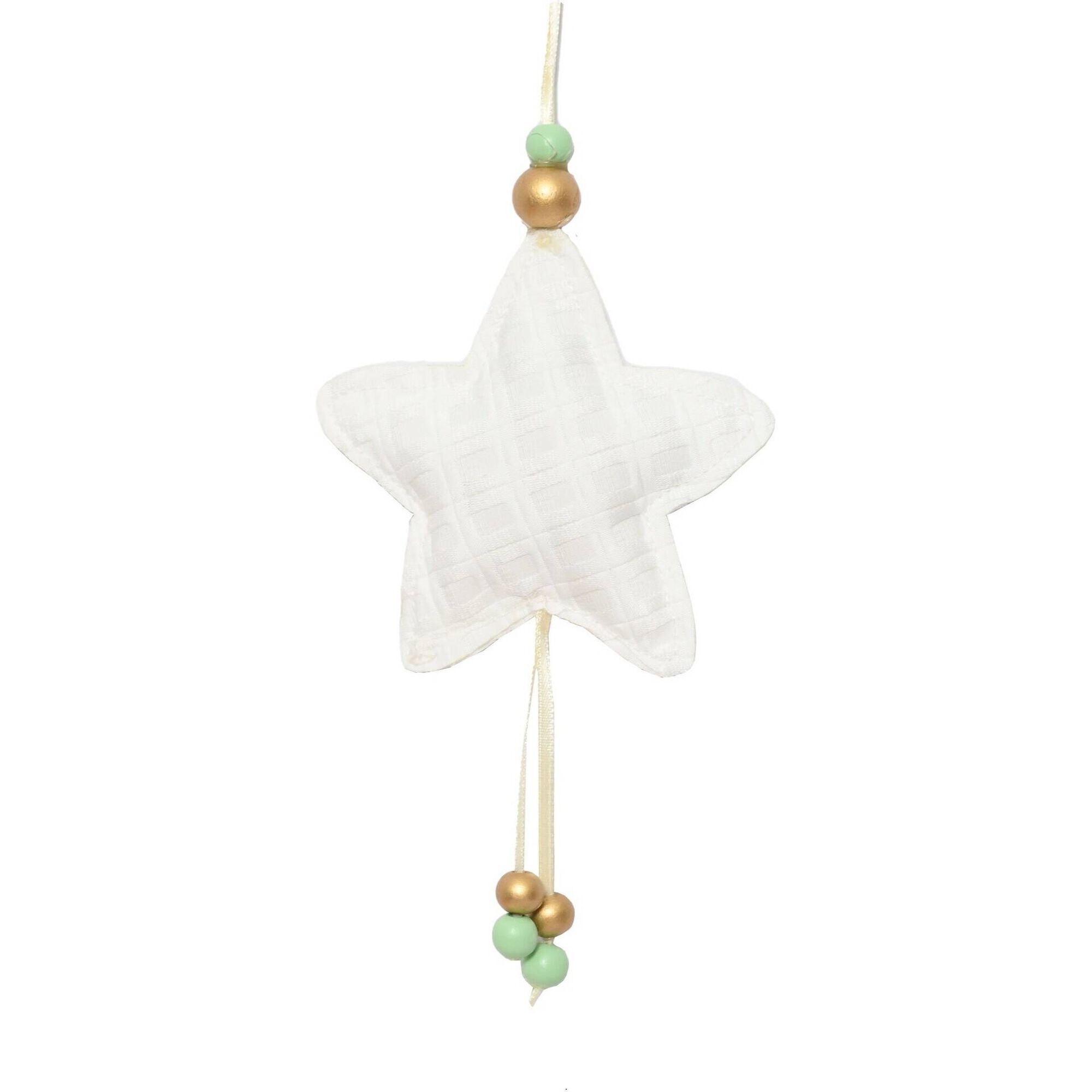 Ornamento Estrela Branca Pendente