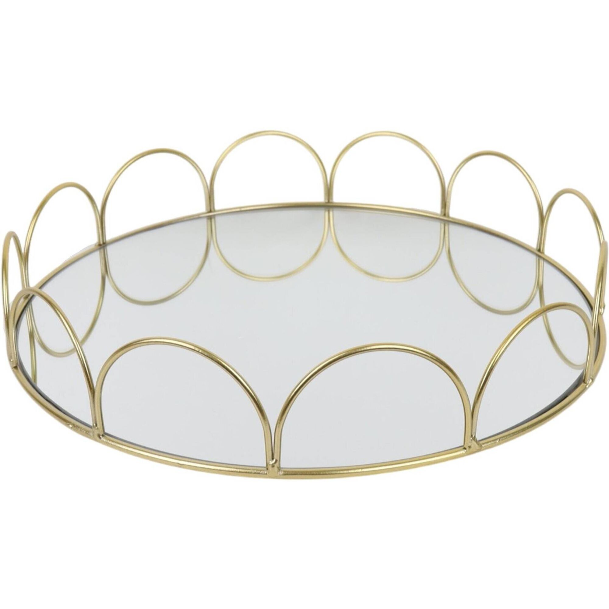 Tabuleiro 27cm Dourado Gomos Kasa
