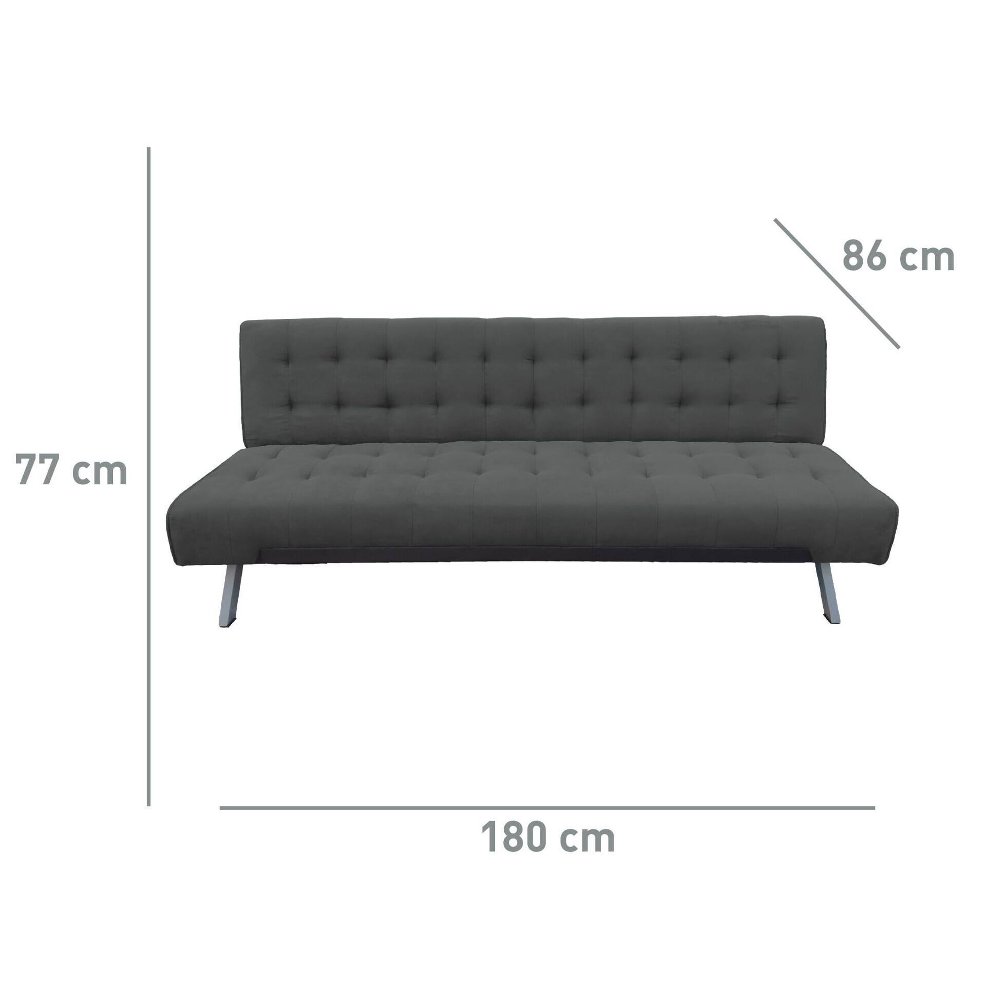 Sofá Cama Cinza Click Clack Sofá Cama Cinza Click Clack