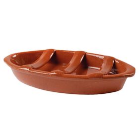 Assador Chouri&ccedil;o Barro Oval Castanho