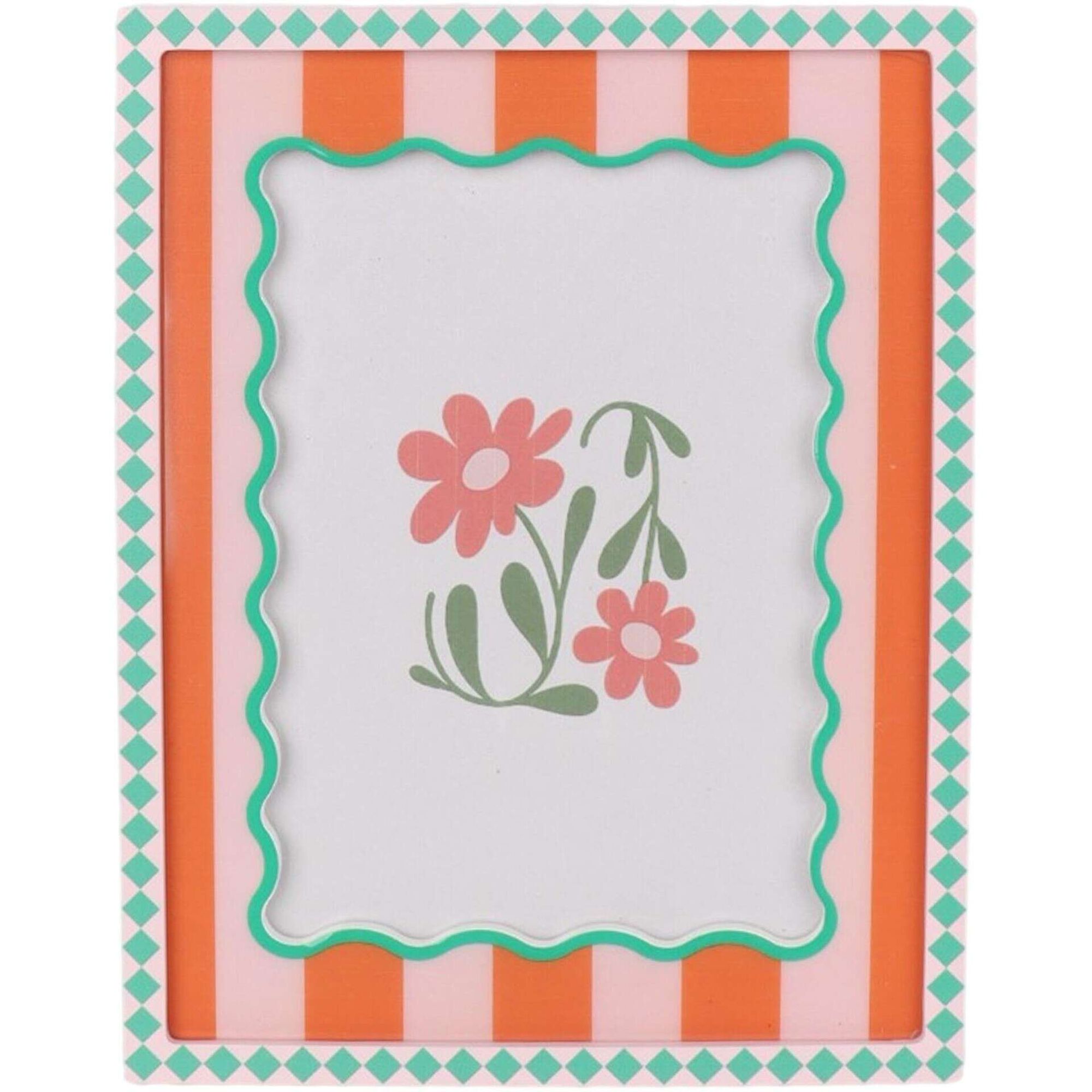 Moldura 18x13cm Riscas Laranja Kasa