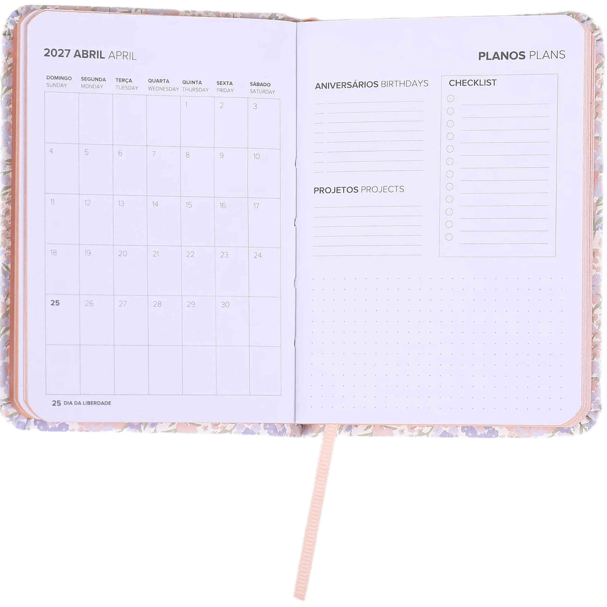 Agenda Semanal 2027 A7 Mini Flowers (v&aacute;rias cores) Note!