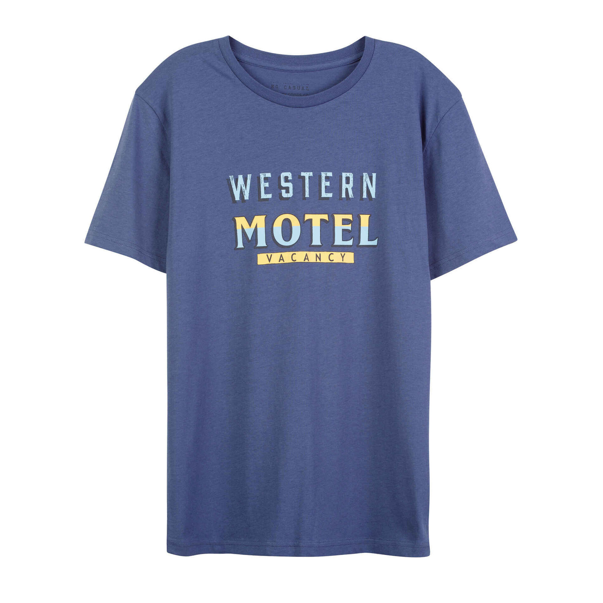 T-shirt 'Western Motel' Algodão Azul Escuro S Homem
