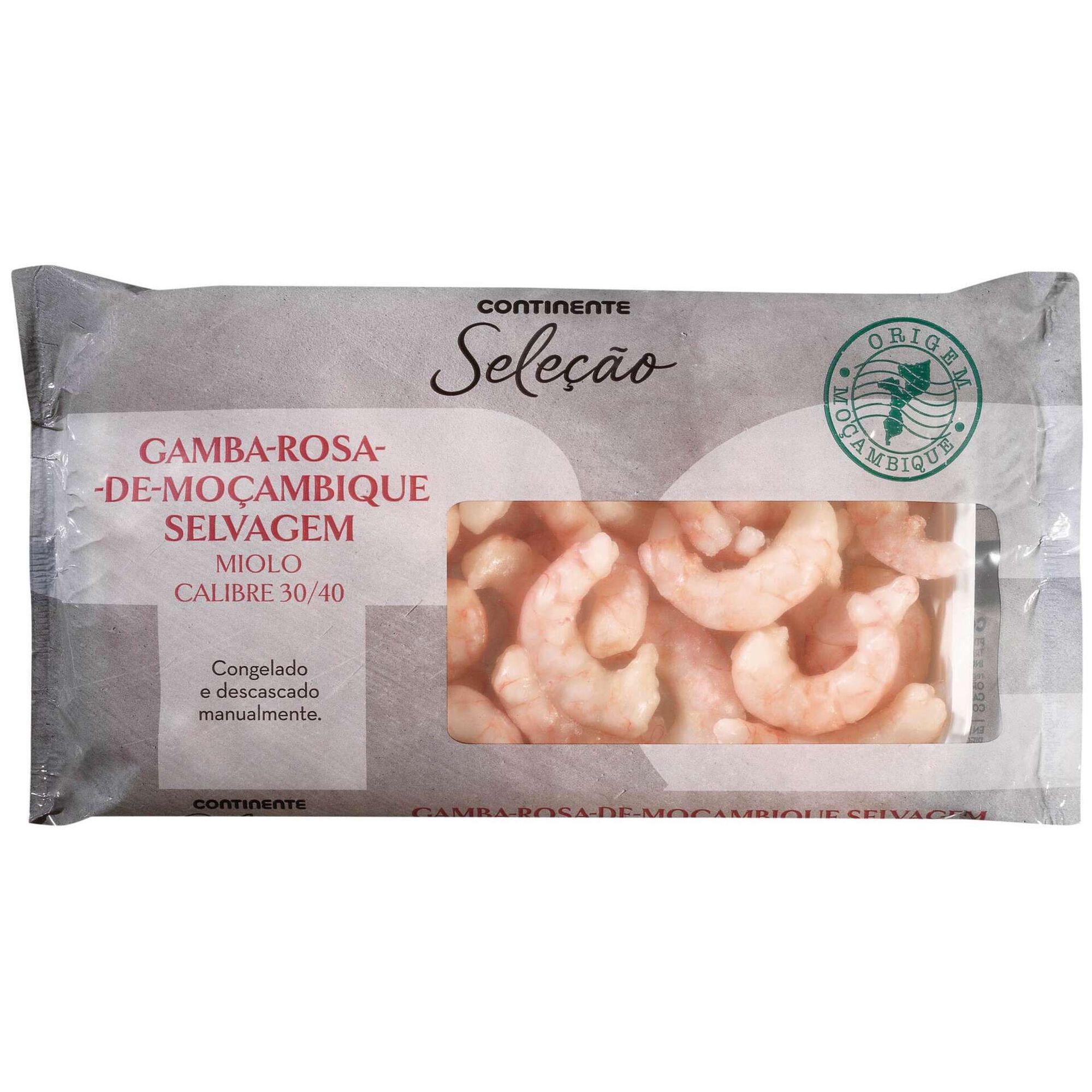 Miolo de Gamba Rosa Selvagem de Moçambique 30/40 Congelado