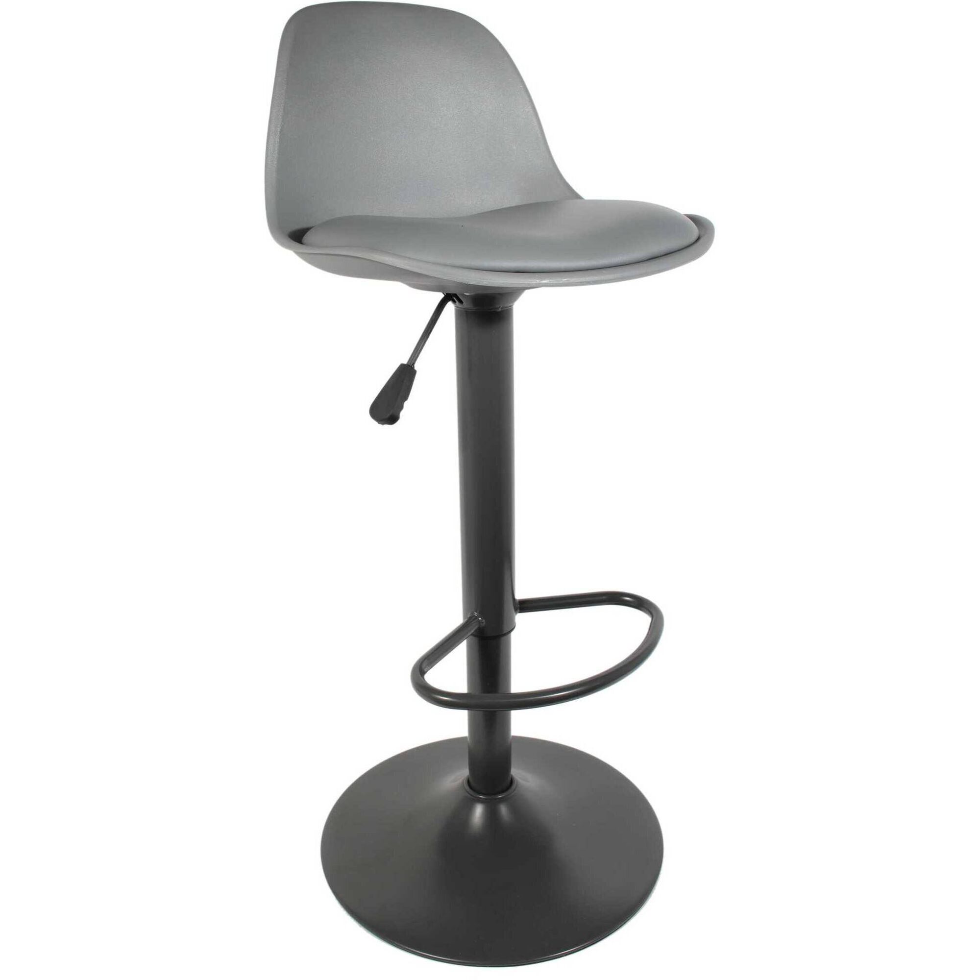 Conjunto de 2 Bancos Bar com Assento Acolchoado Cinza Isak
