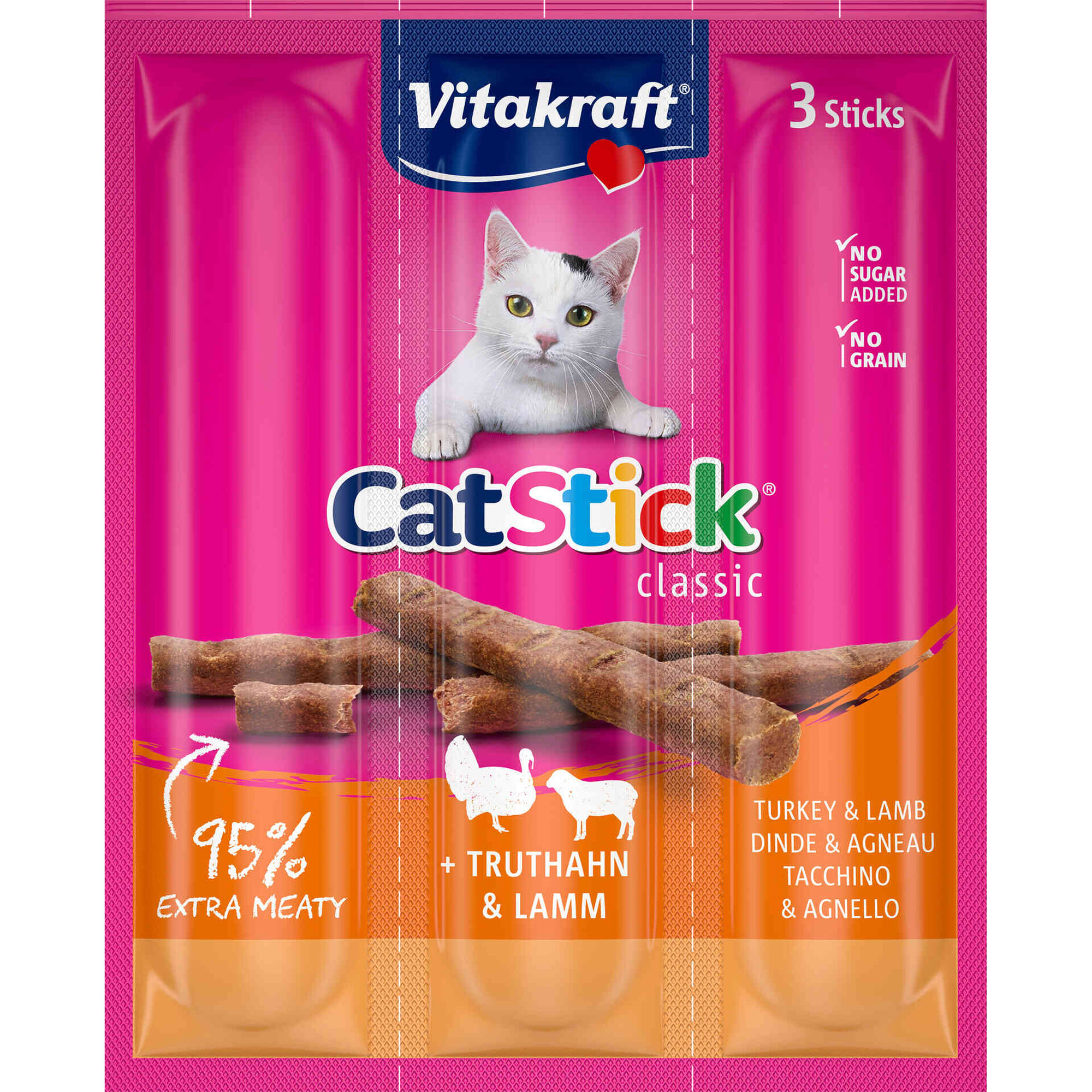 Snack para Gato Adulto CatStick Peru e Cordeiro Vitakraft