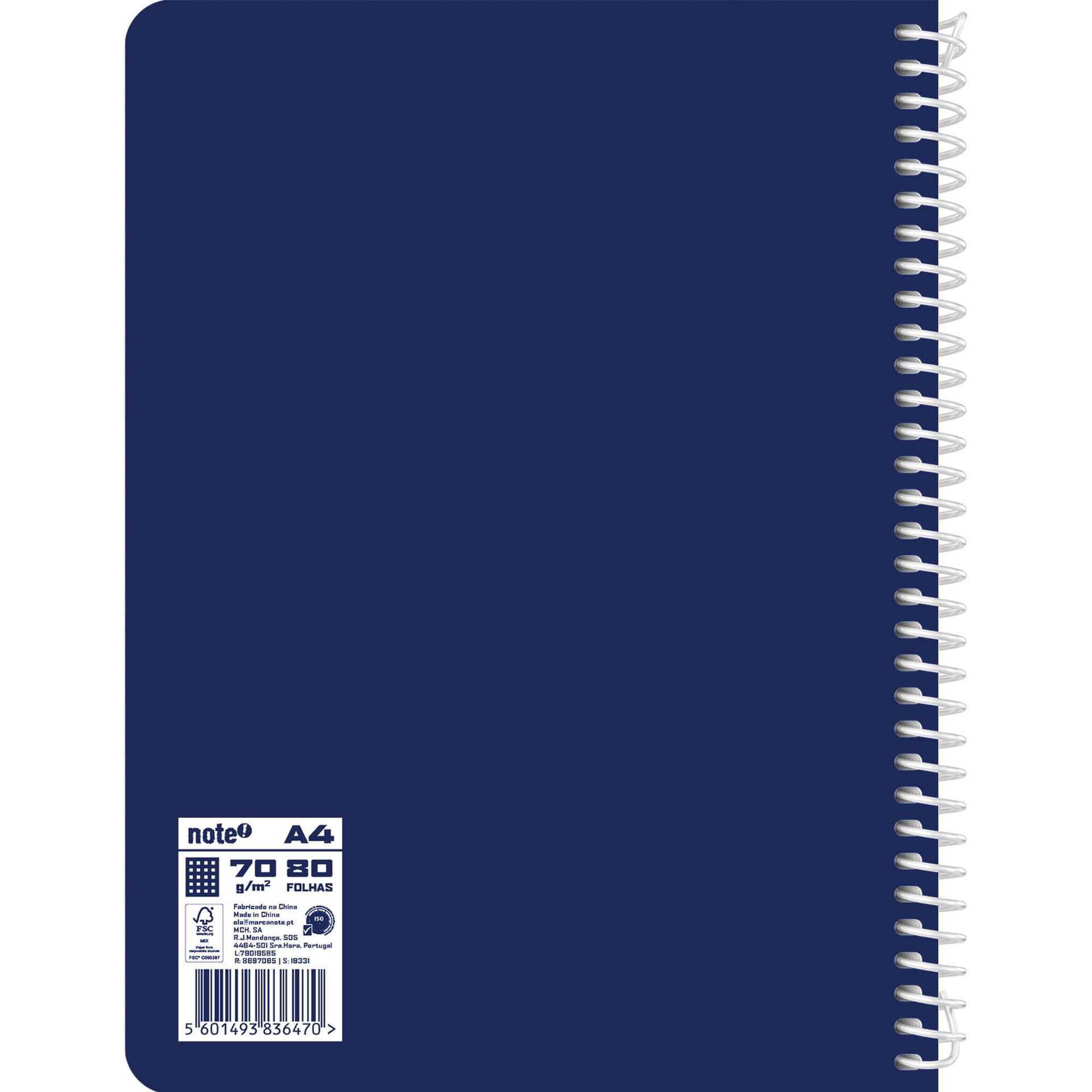 Caderno Espiral Quadriculado A4 Azul Note!