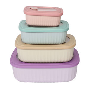 Conjunto 4 Caixas Herméticas Retangulares Colors Kasa