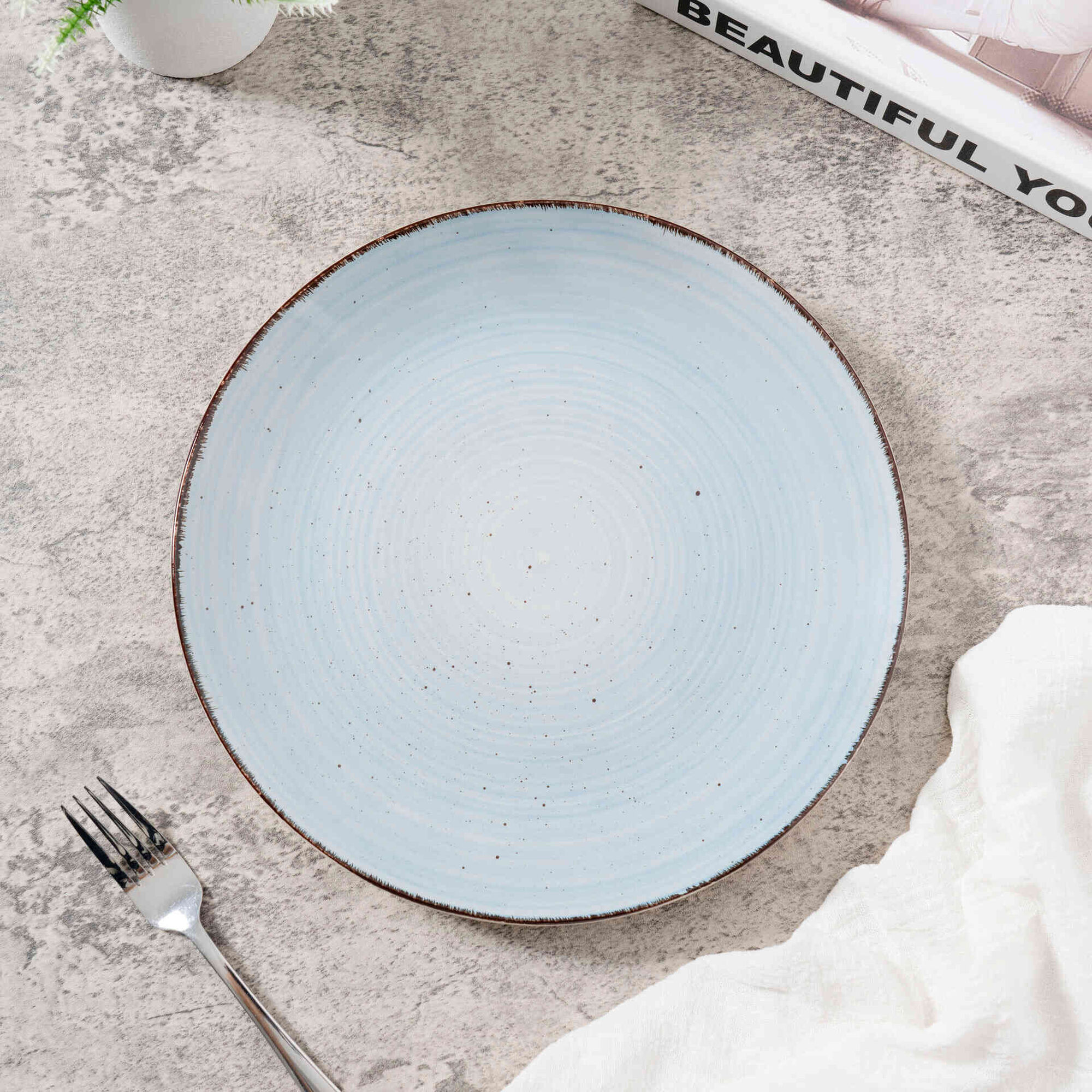 Servi&ccedil;o 4 Pessoas Handpainted Azul Silves Kasa