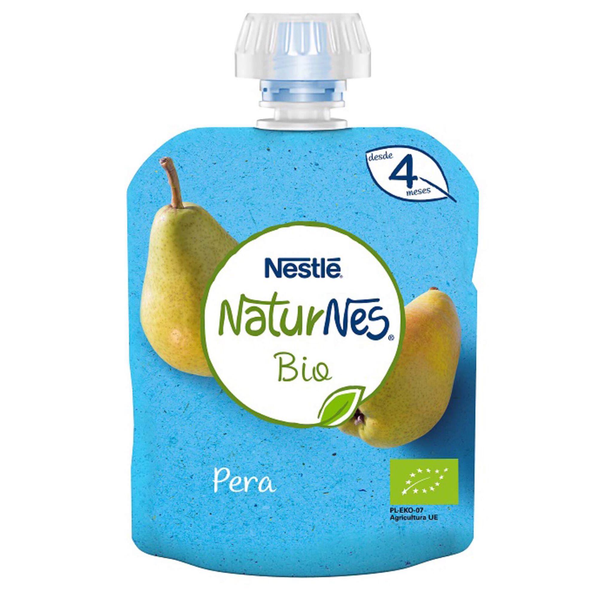 Saqueta de Fruta Pera e Banana Naturnes Bio +4 Meses Saqueta de Fruta Pera e Banana Naturnes Bio +4 Meses