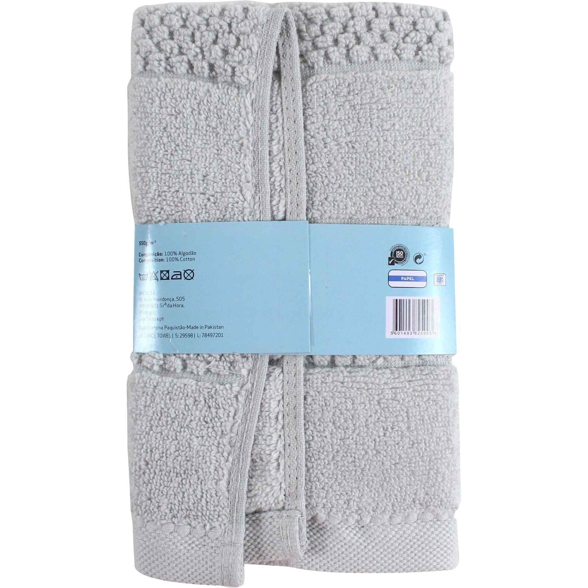 Toalha Bid&eacute; com Relevo Cinza Kasa