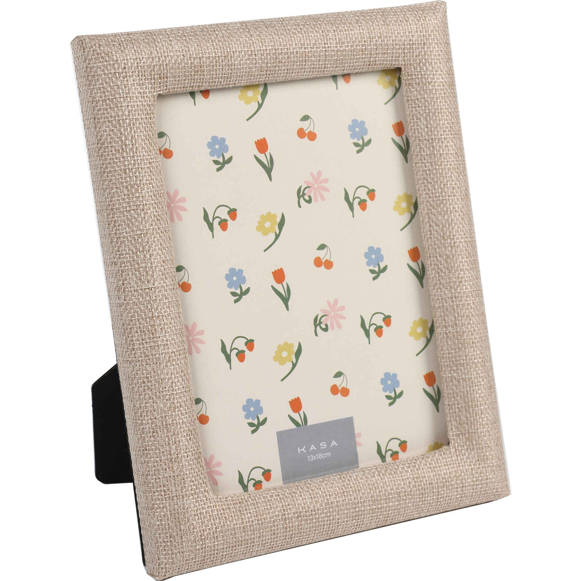 Moldura 13x18cm Tecido Bege Kasa