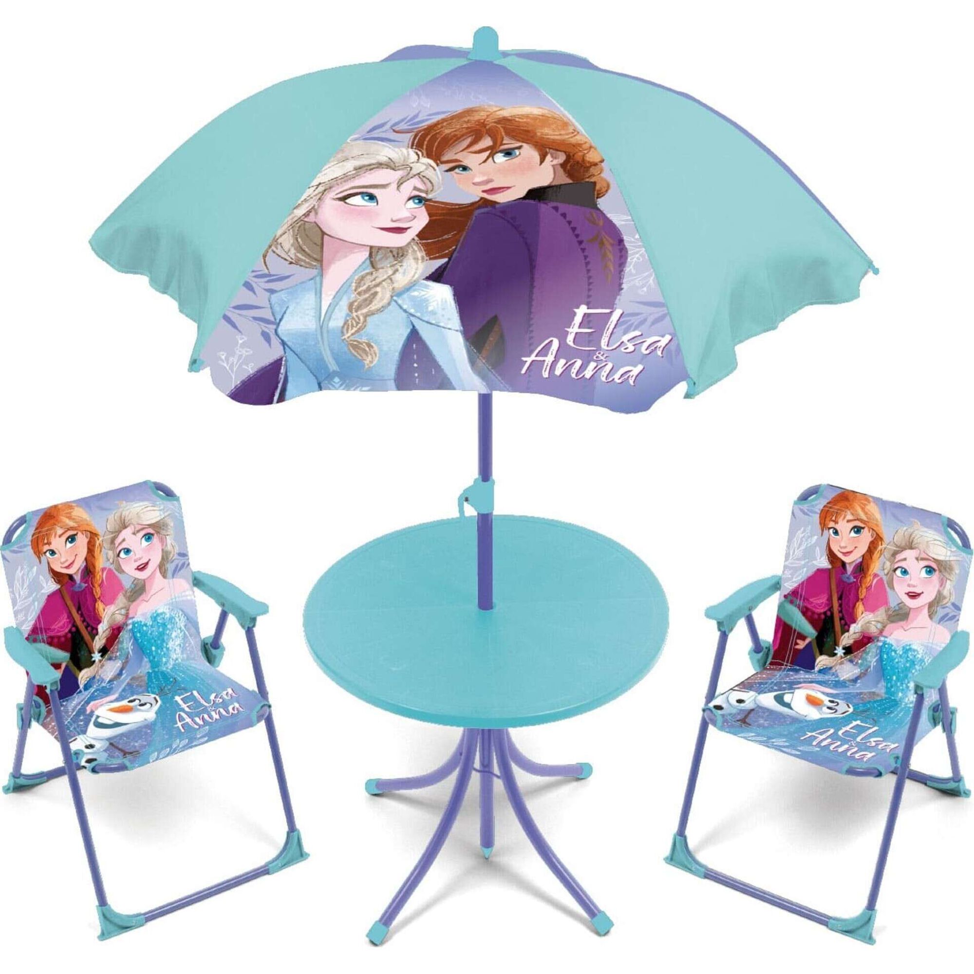Conjunto de Mesa, 2 Cadeiras e Guarda-sol Disney Frozen