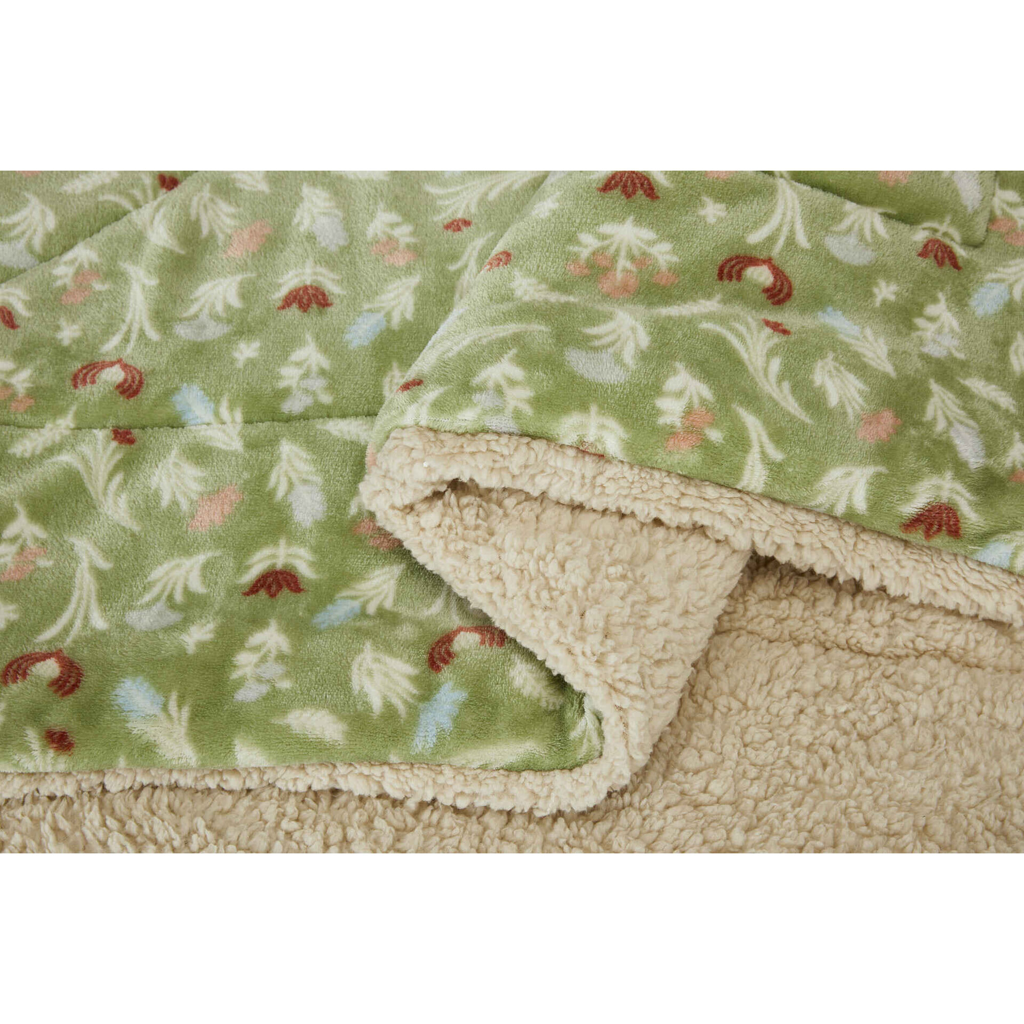 Edredão Coral Borreguito Verde Plantópia