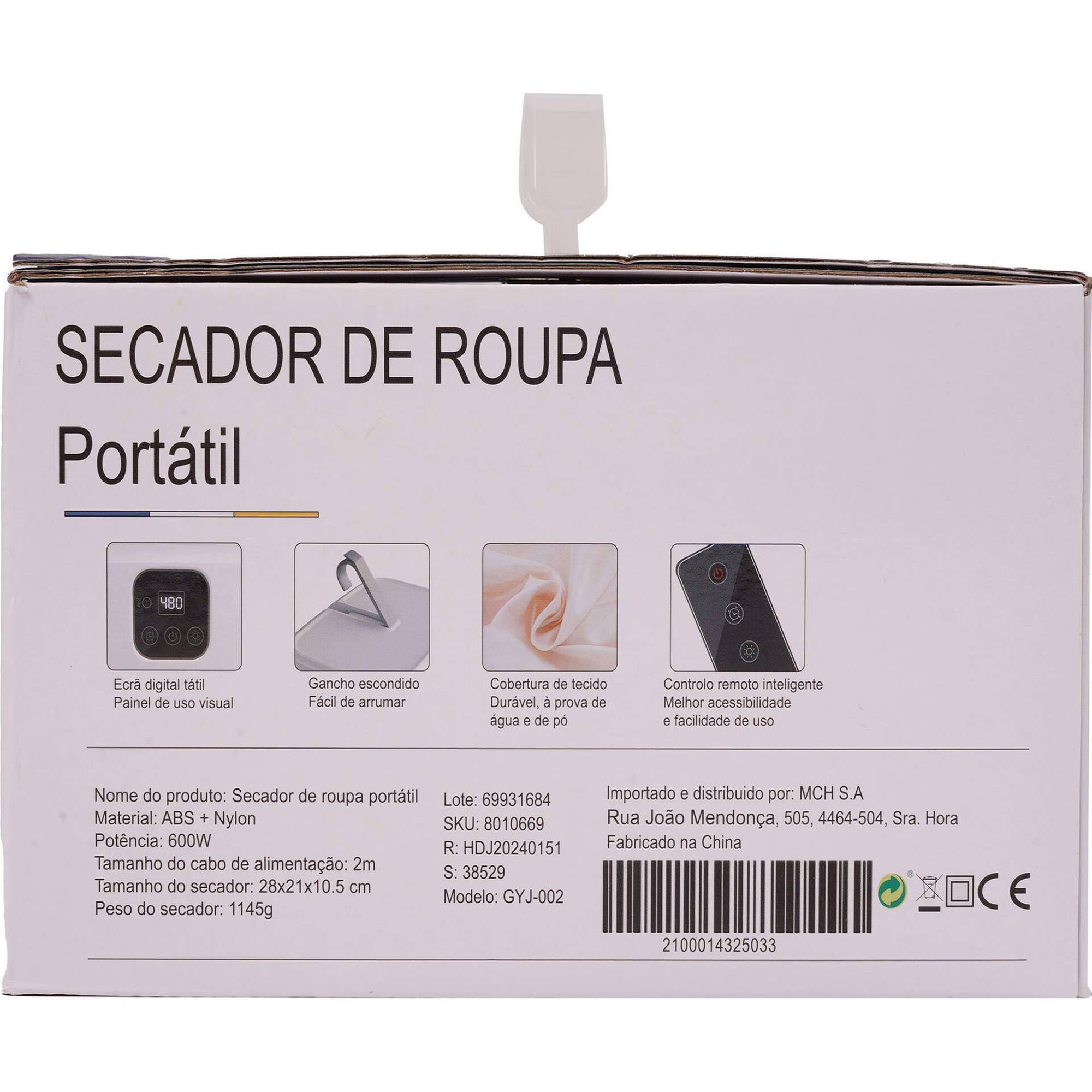 Secador de Roupa Port&aacute;til 600W Bazar&atilde;o