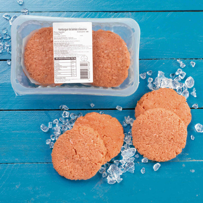 Hambúrguer de Salmão e Bacalhau