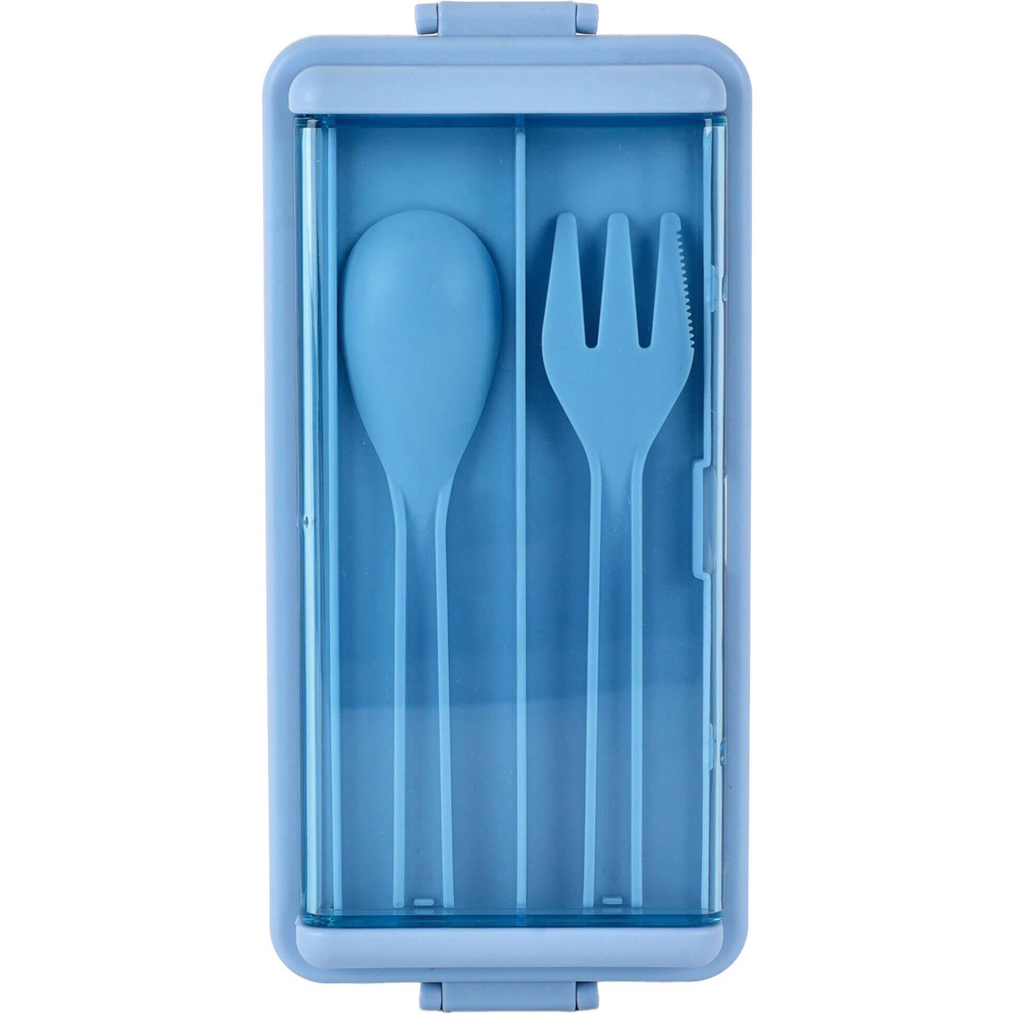 Caixa Herm&eacute;tica Dupla com Utens&iacute;lios Azul Kasa