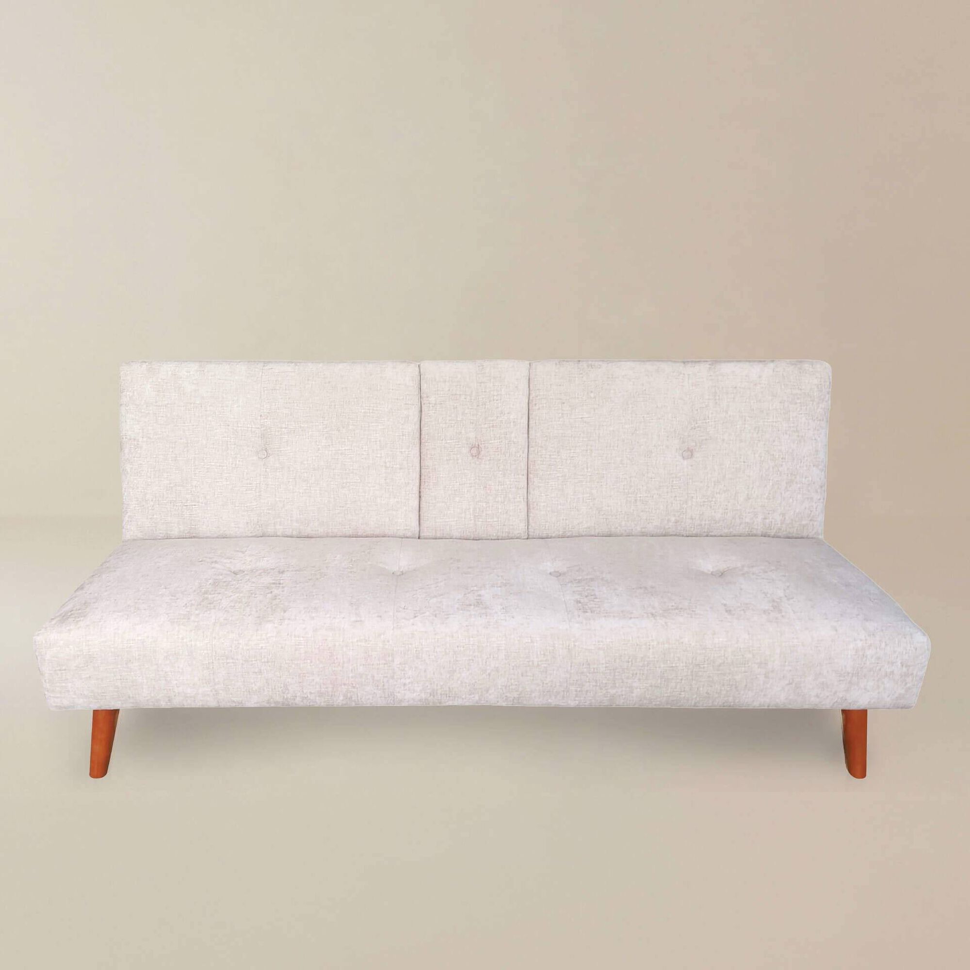Sof&aacute; Cama Click-Clack com Suporte Bebidas Bege Kasa