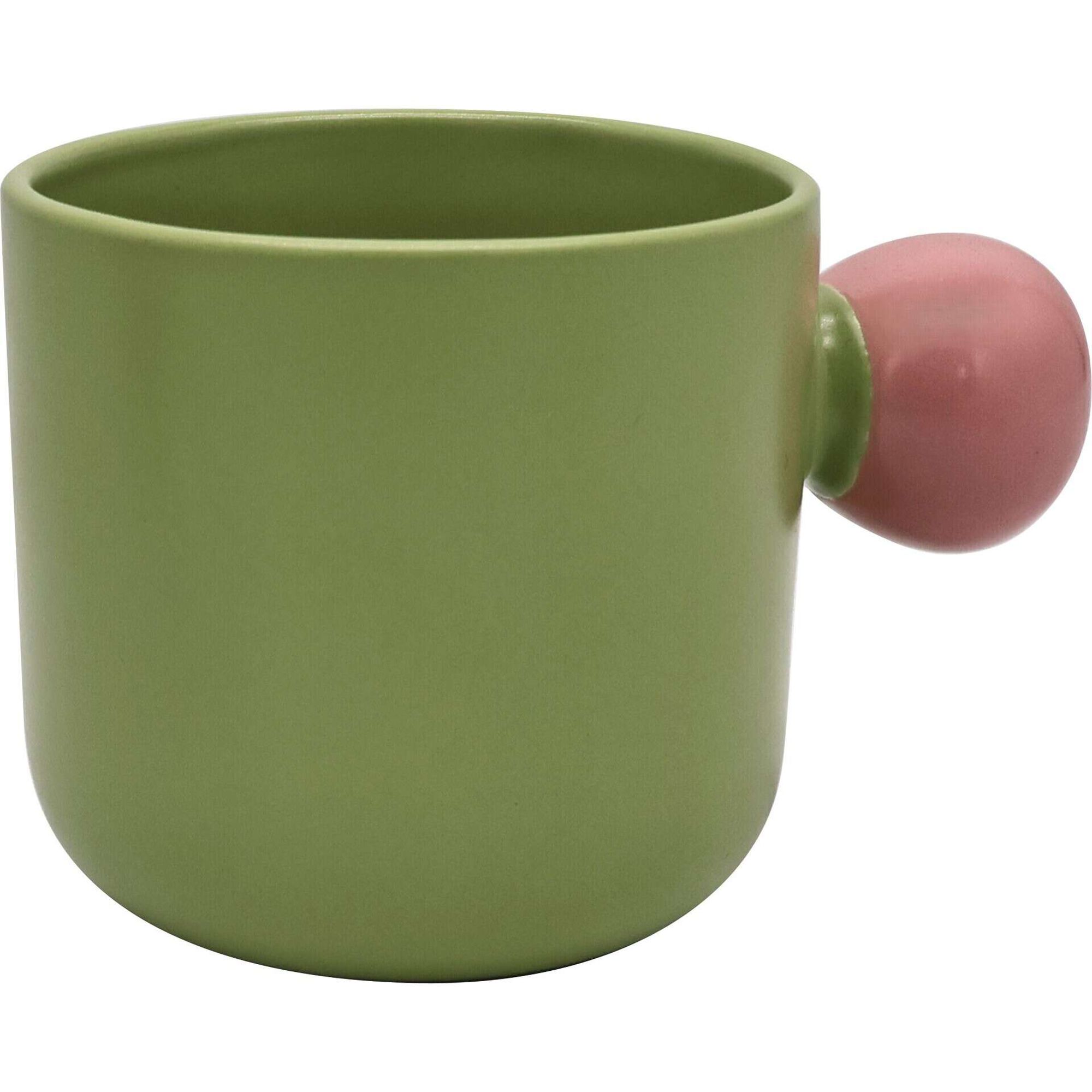 Caneca 450ml com Asa Bola Rosa Kasa