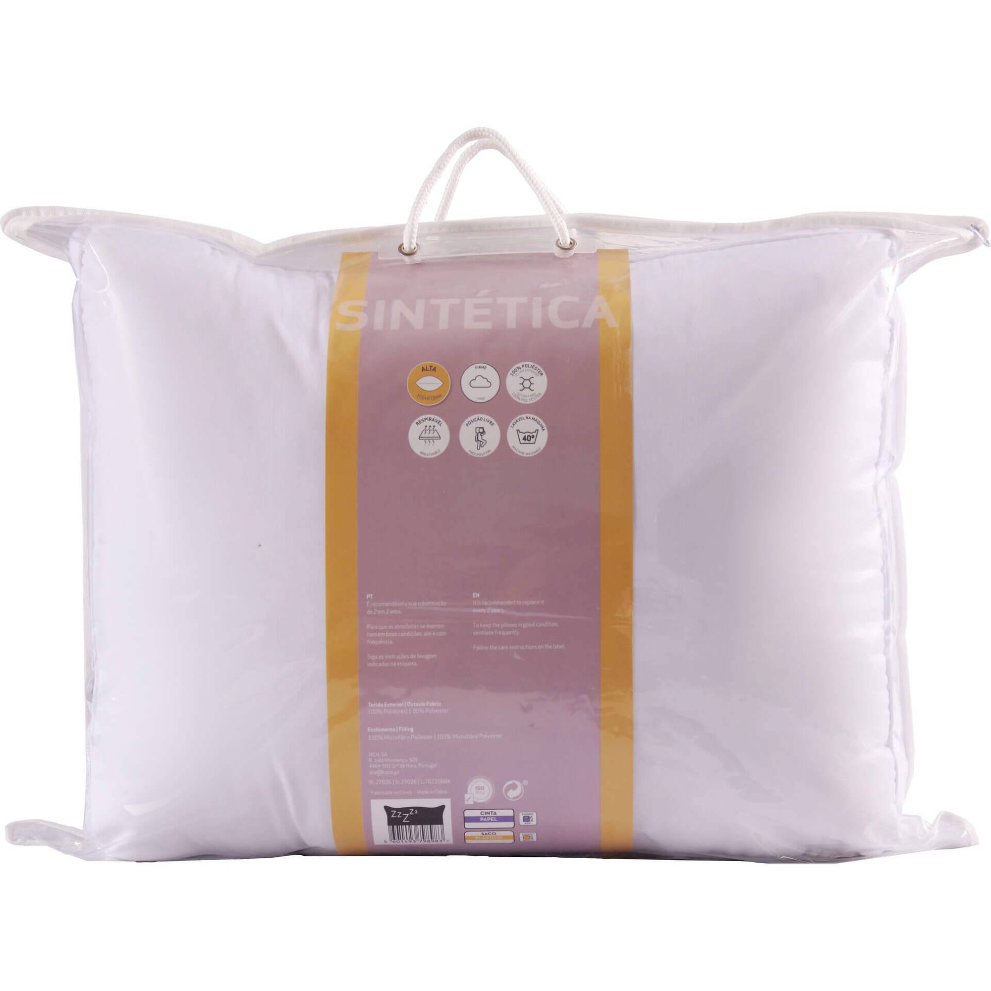 Almofada Macia e Respir&aacute;vel 60x45cm Sint&eacute;tica