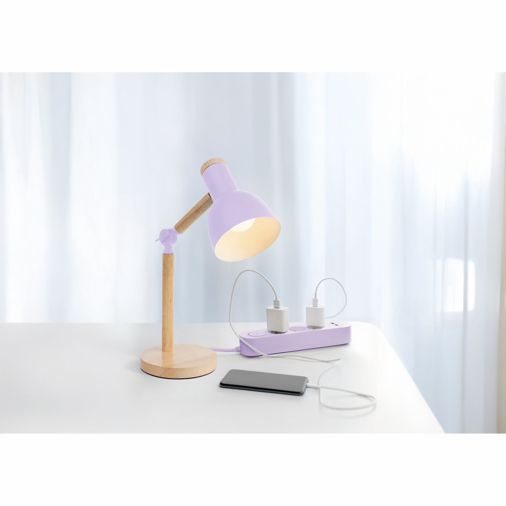 Candeeiro de Secretária Articulado Lilás  E27