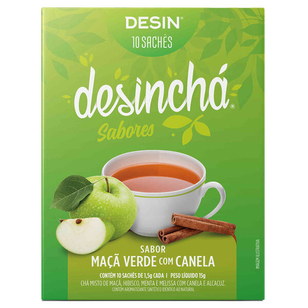 Chá Maçã Verde e Canela Saquetas Desinchá