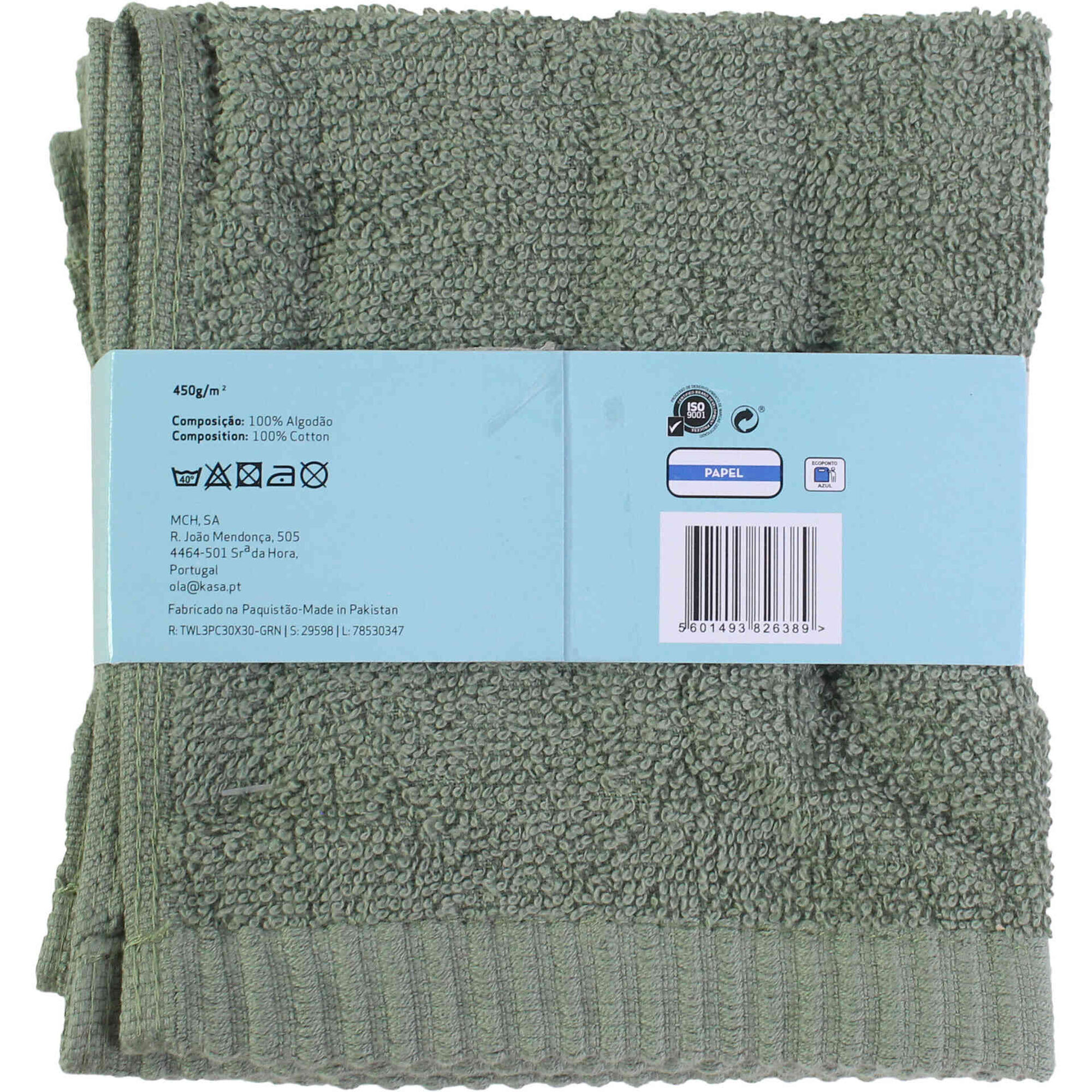 Conjunto 3 Toalhas Suave Verde Kasa