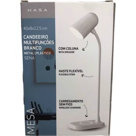 Candeeiro Multifun&ccedil;&otilde;es 12,5x8x40cm Branco Kasa
