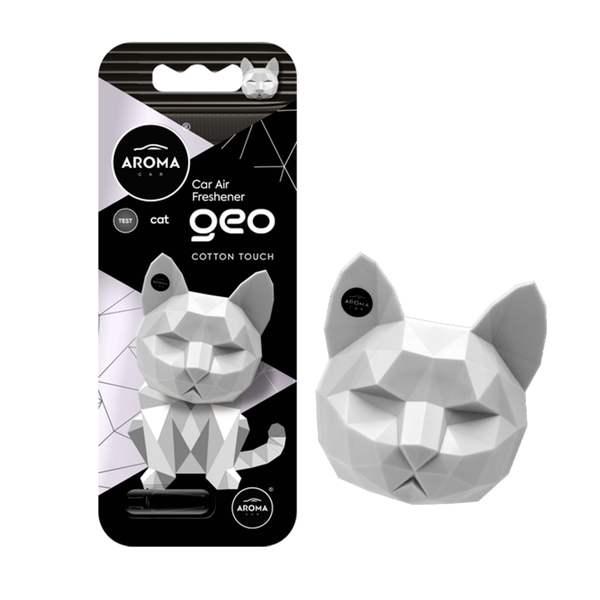 Ambientador Auto Encaixar Geo Cat Branco White Cotton Aroma Car