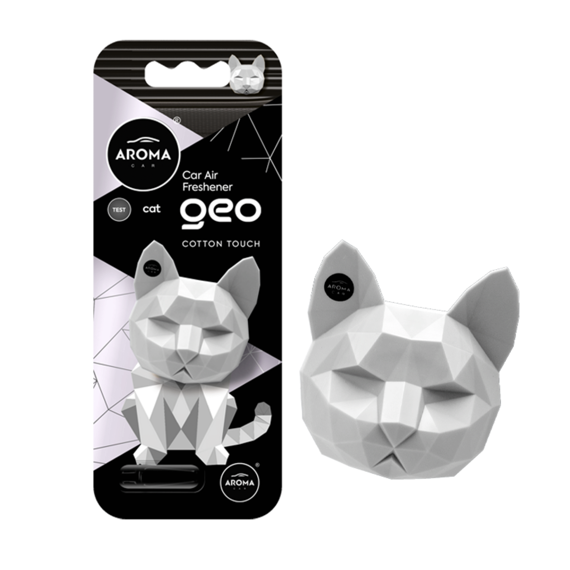 Ambientador Auto Encaixar Geo Cat Branco White Cotton Ambientador Auto Encaixar Geo Cat Branco White Cotton