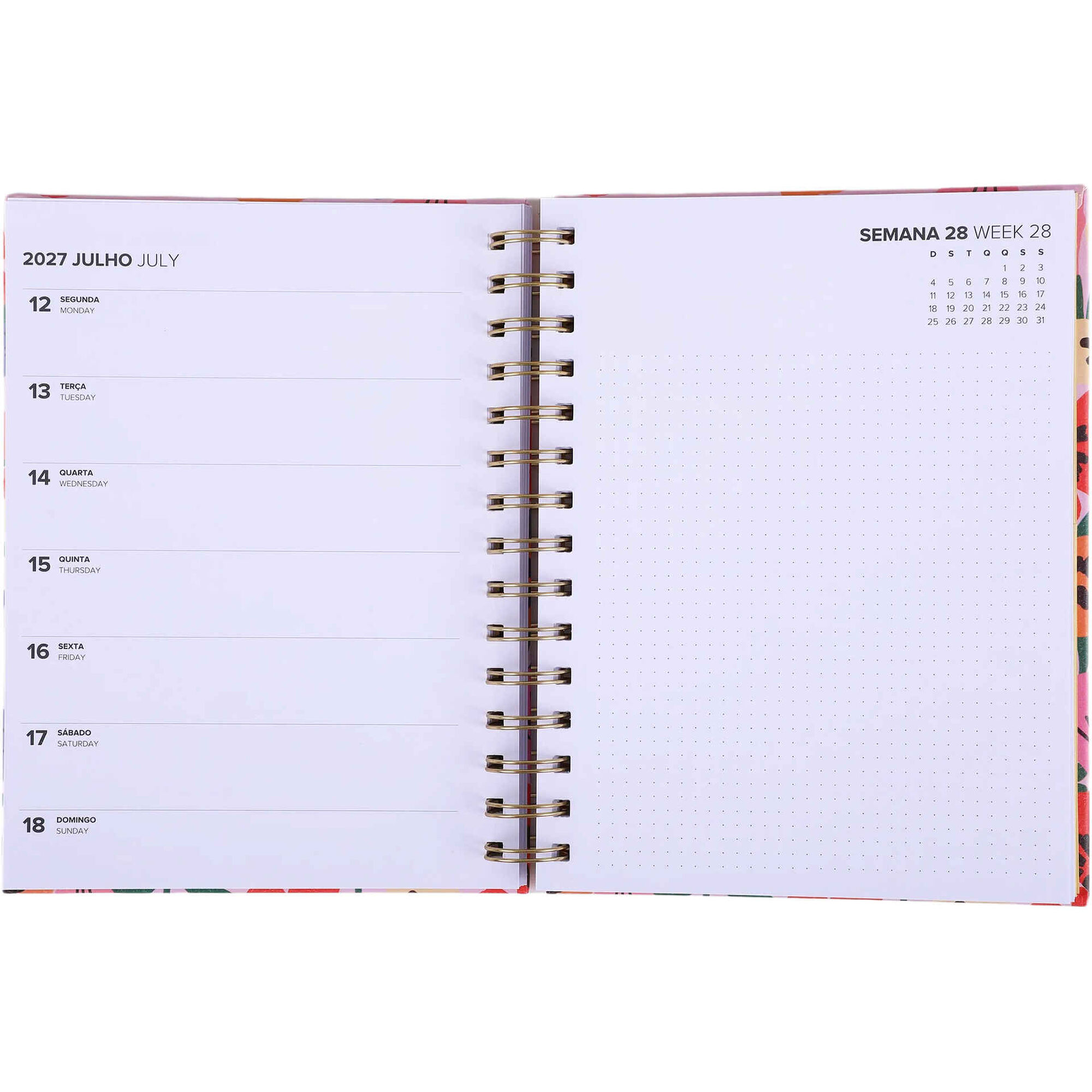 Agenda Semanal 2027 A5 Flowers (v&aacute;rias cores) Note!