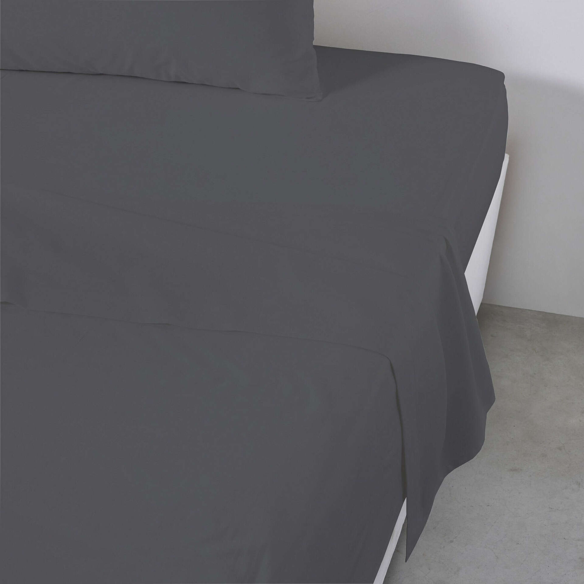 Conjunto Lençóis Microfibra 160x270cm Cinza