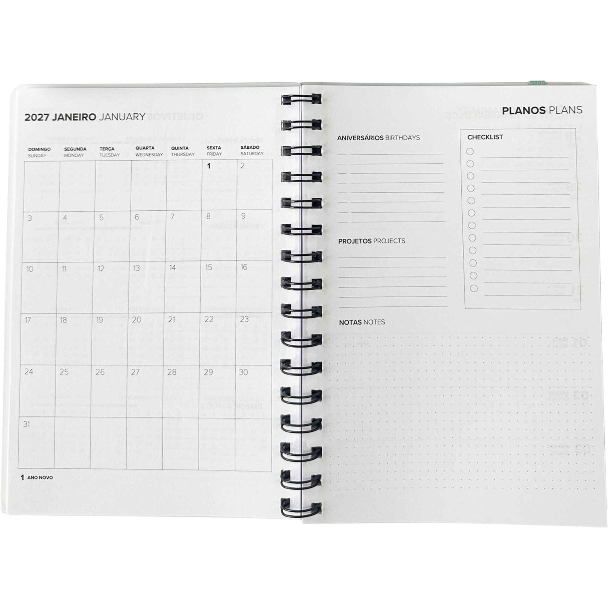 Agenda A5 2026/27 Espiral 16 Meses Azul (v&aacute;rias cores) Note!
