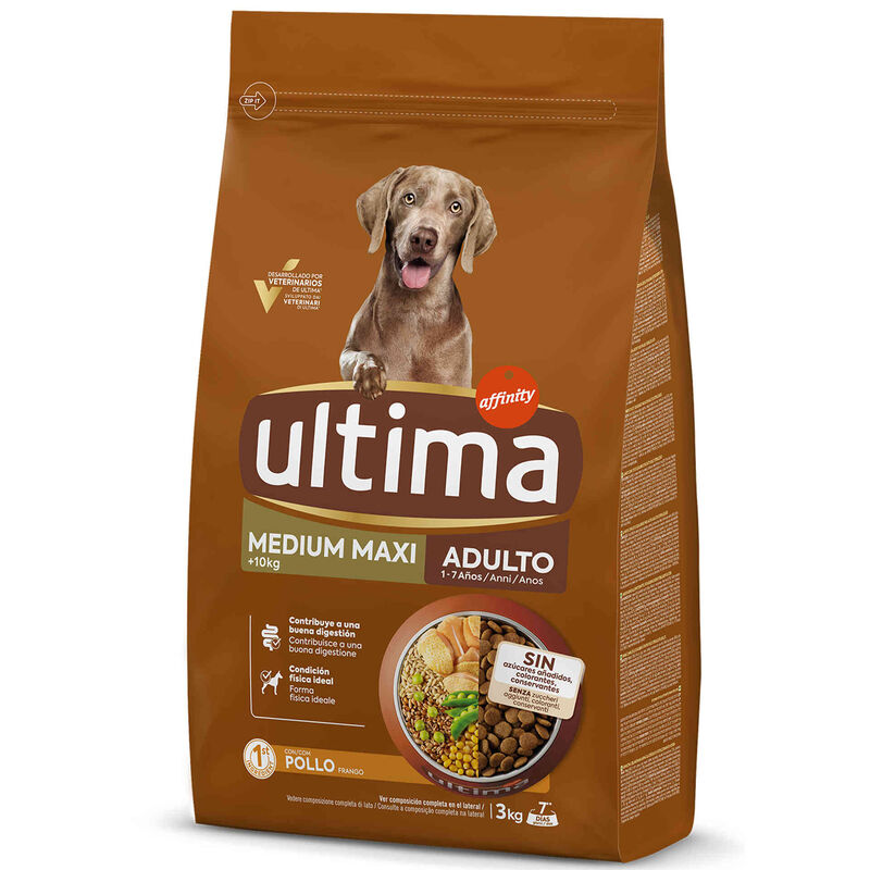 Ração para Cão Adulto Médio e Maxi Frango e Arroz Affinity Ultima