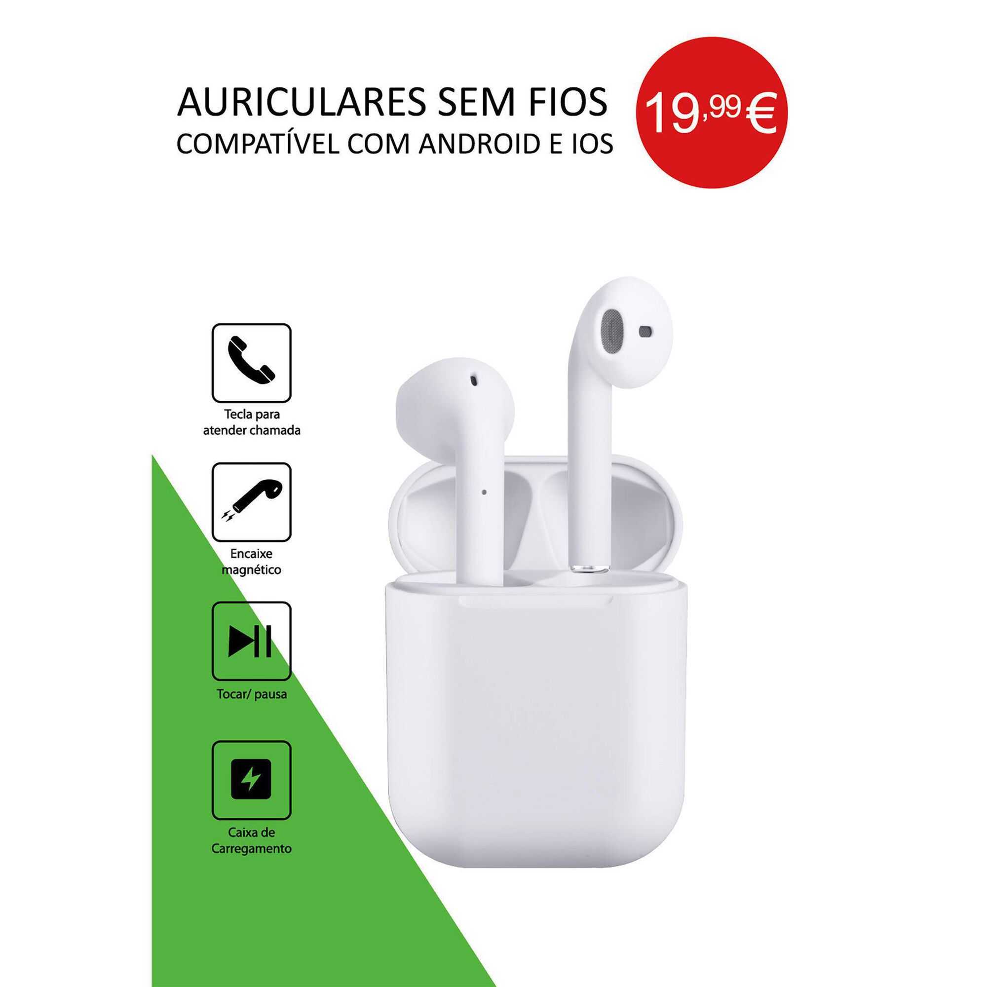 Auriculares sem Fios Brave (v&aacute;rias cores) Bazar&atilde;o