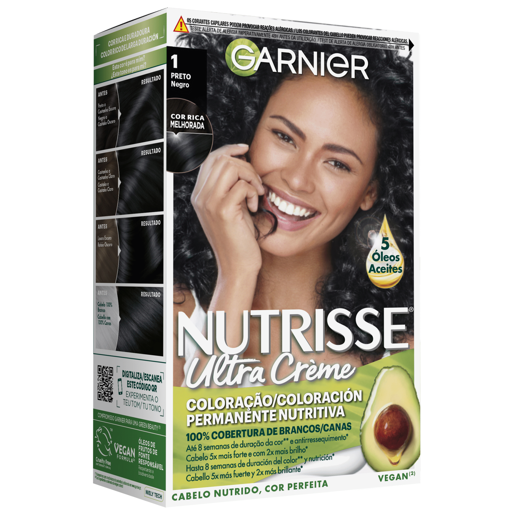 Colora&ccedil;&atilde;o Permanente Preto 1 Garnier Nutrisse