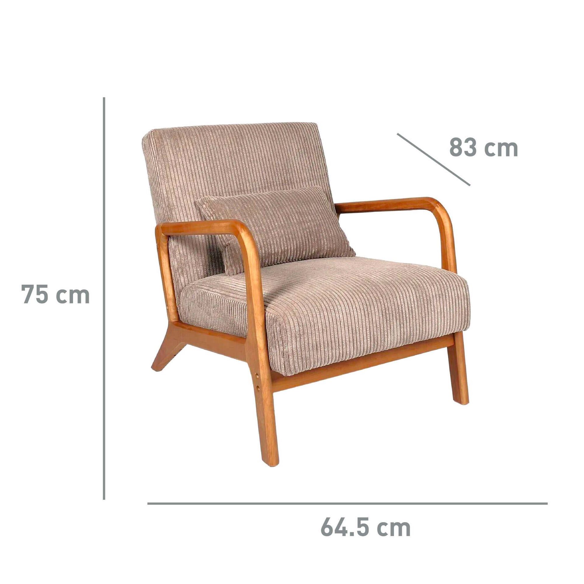 Cadeirão Cotele Scott 83x64x75cm Taupe Cadeirão Cotele Scott 83x64x75cm Taupe