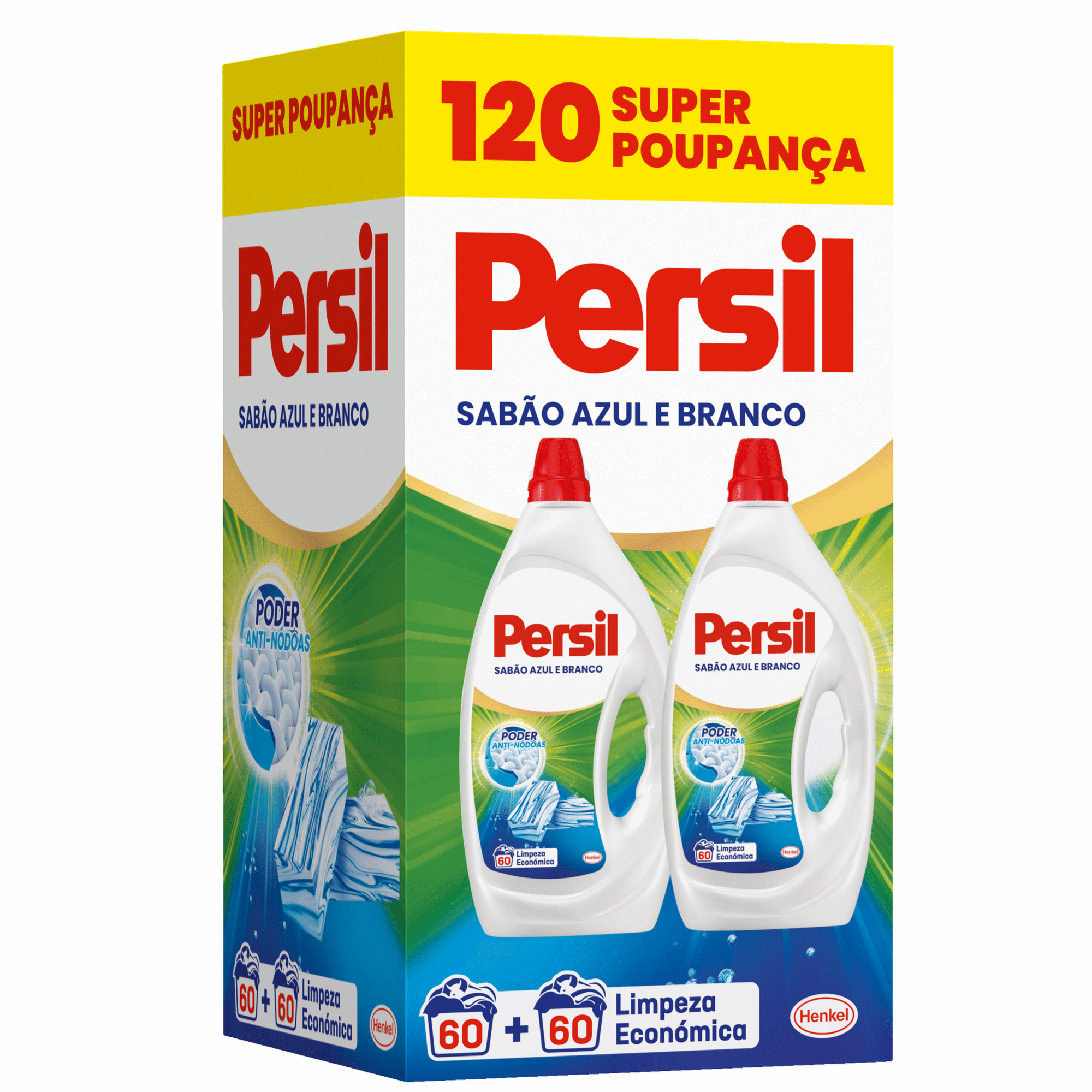 Detergente M&aacute;quina Roupa L&iacute;quido Sab&atilde;o Azul e Branco Persil