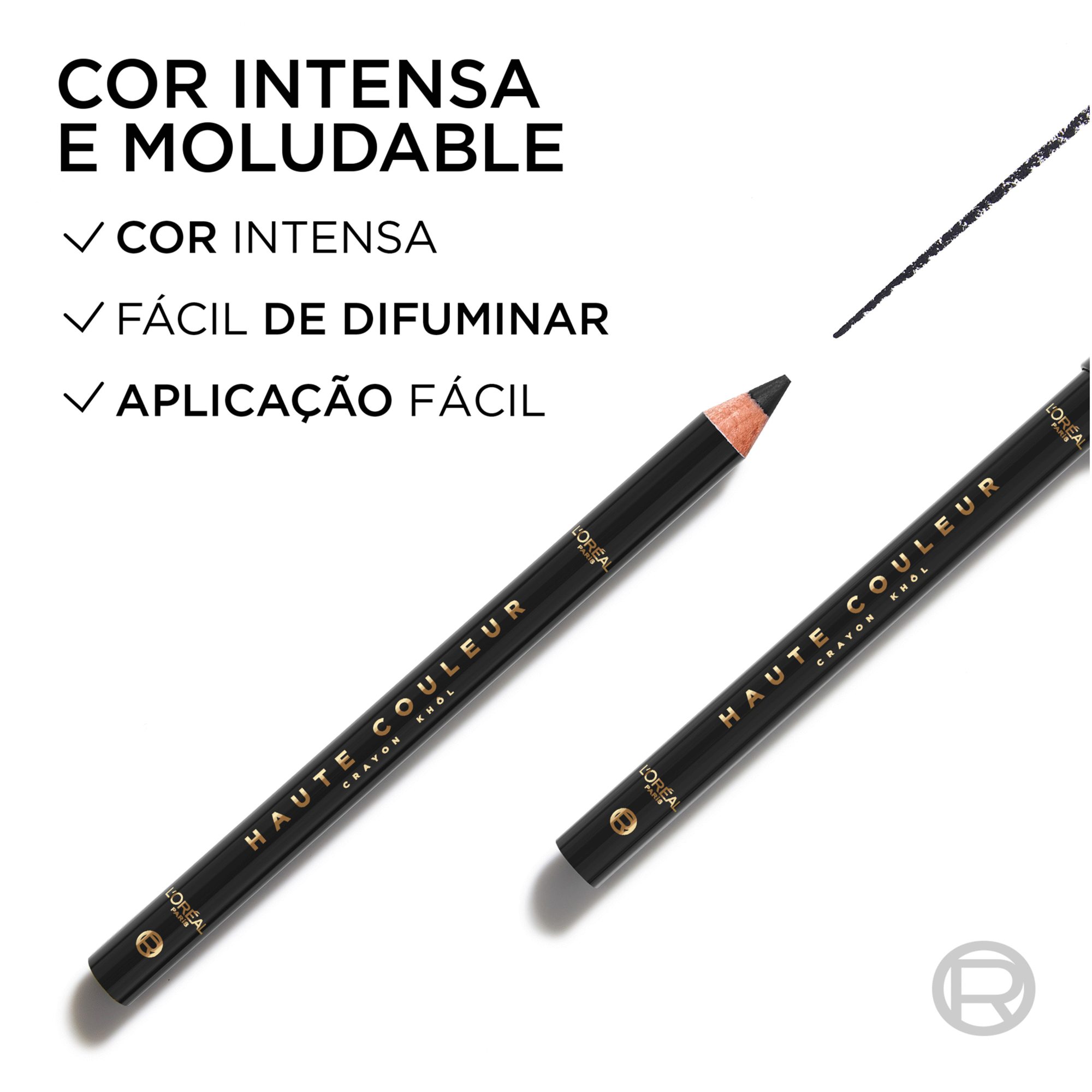 L&aacute;pis de Olhos Kh&ocirc;l Haute Couleur Noir Silk L'Or&eacute;al Paris