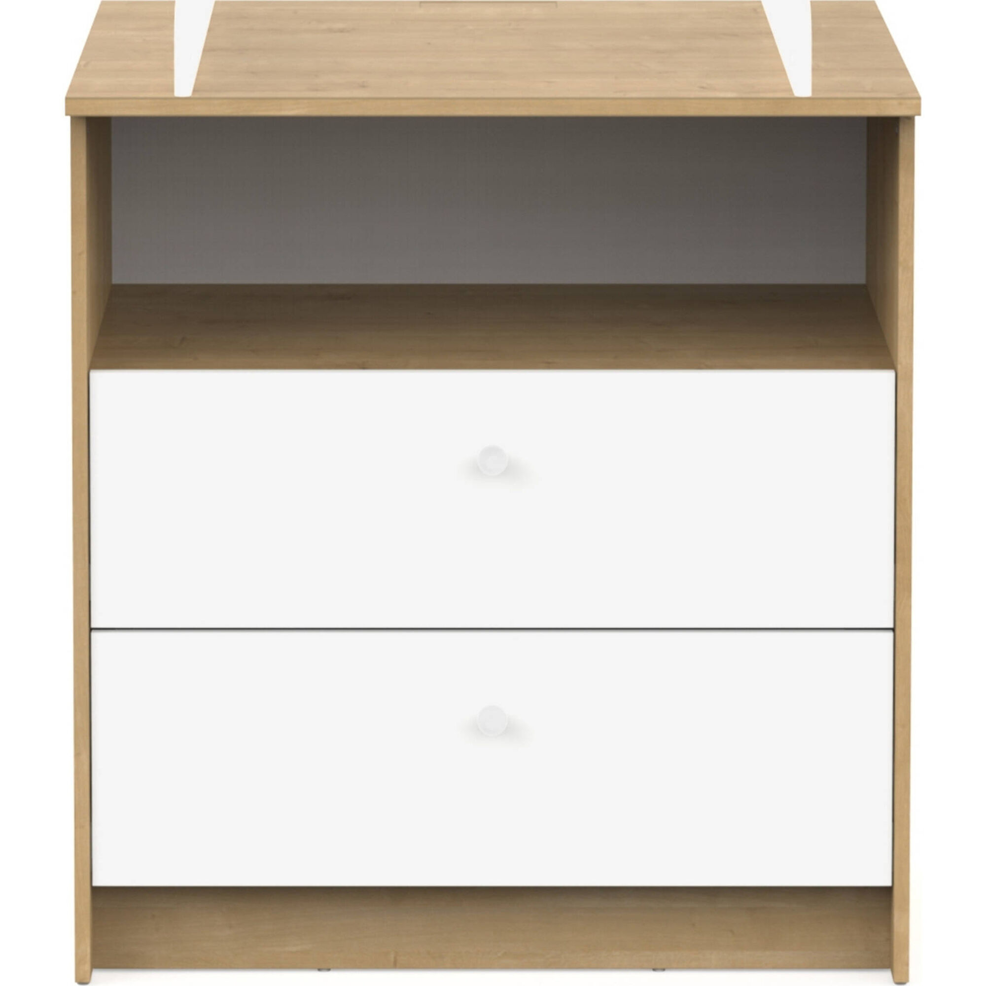 C&oacute;moda com Muda Fraldas 79,6x70x94,4cm Carvalho e Branco Helicia